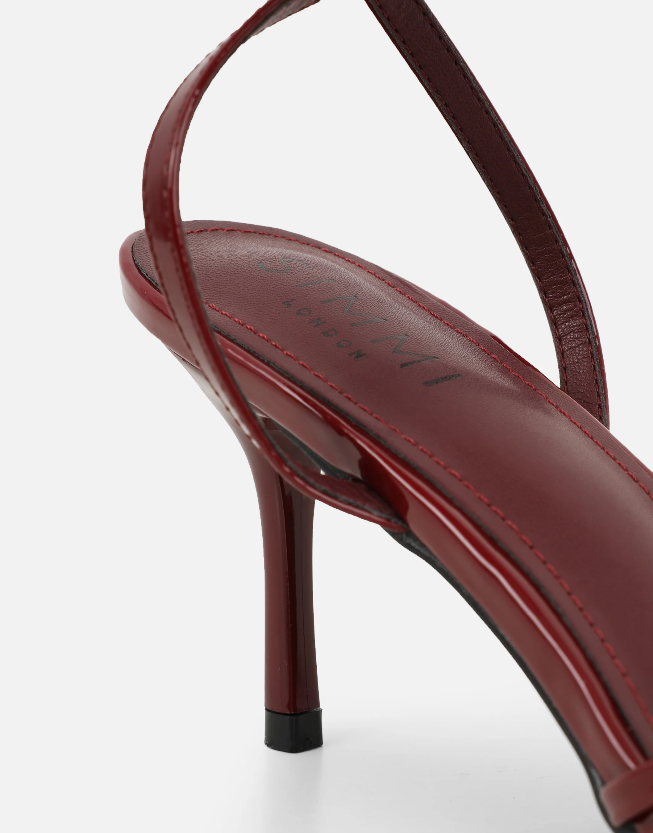 Fifi Burgundy Patent Strappy Heeled Sandals - Image 3