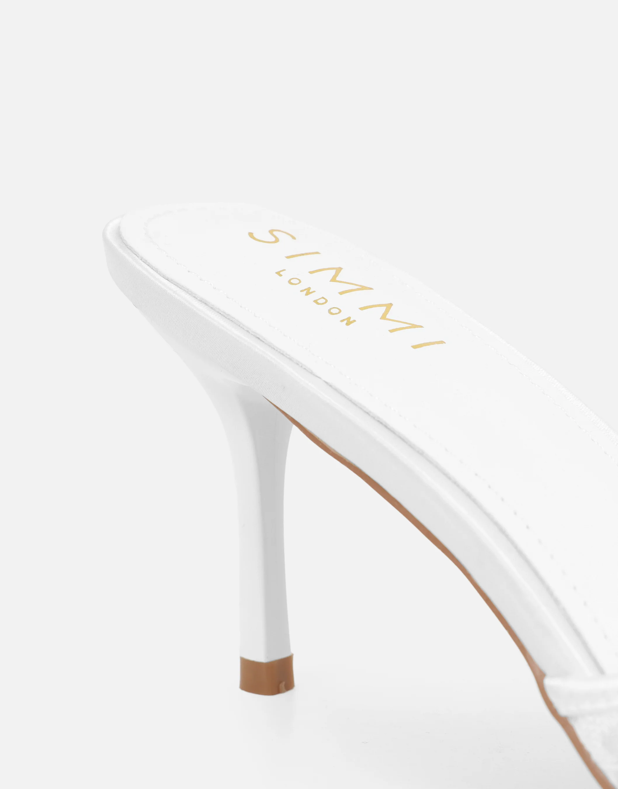 Fiorella White Lace Mules Wide Fit - Image 3