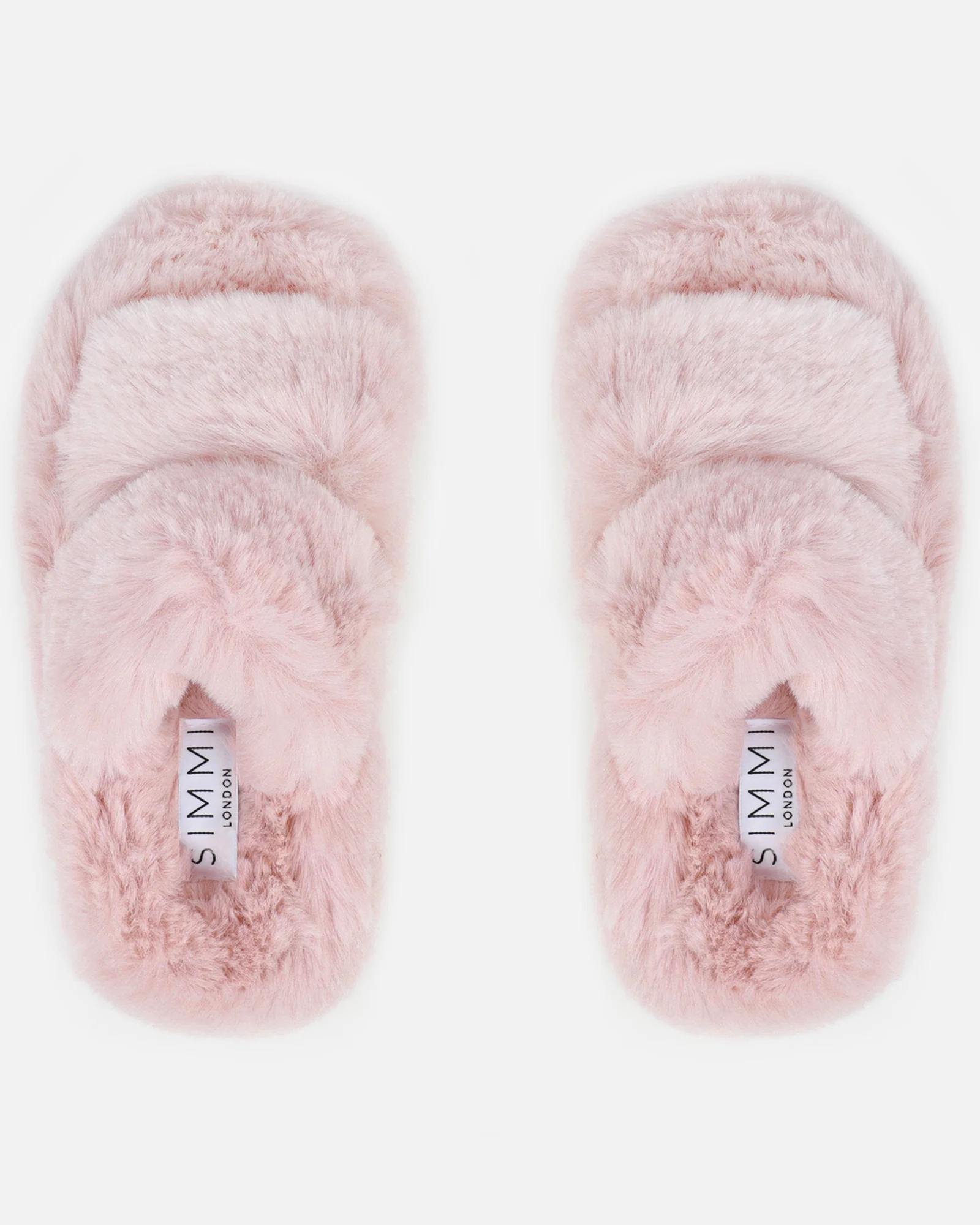Fuzziest Blush Pink Faux Fur Fluffy Slippers - Image 3