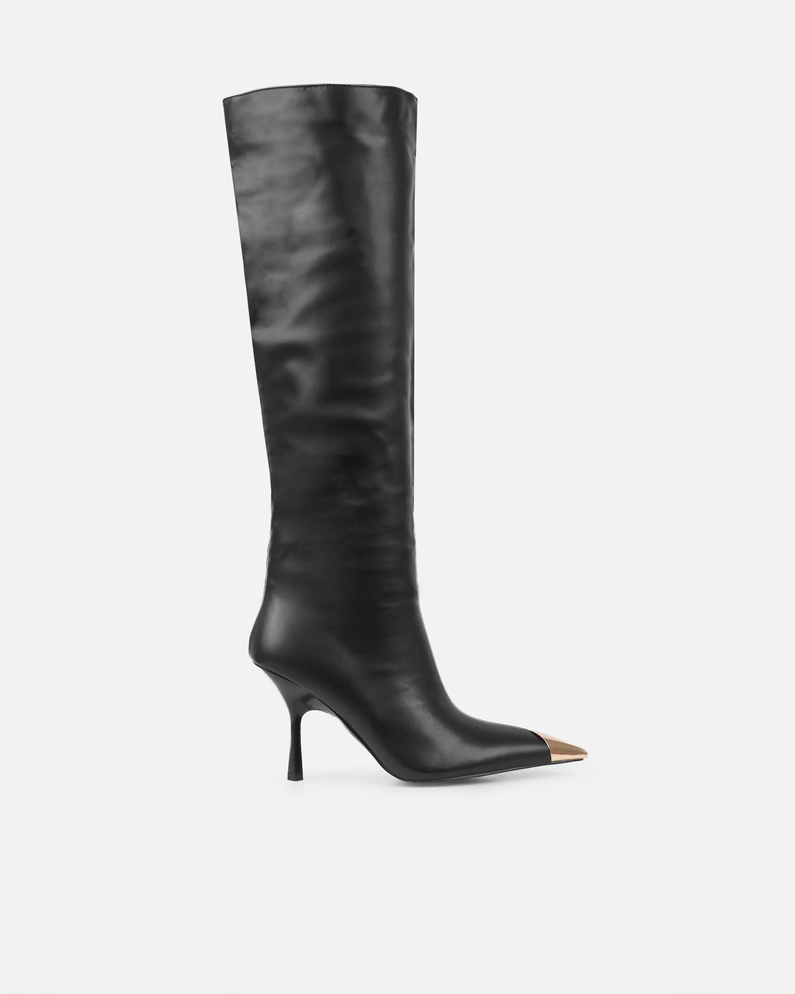 Garry Black Stiletto Heeled Boot With Toe Cap - Image 2