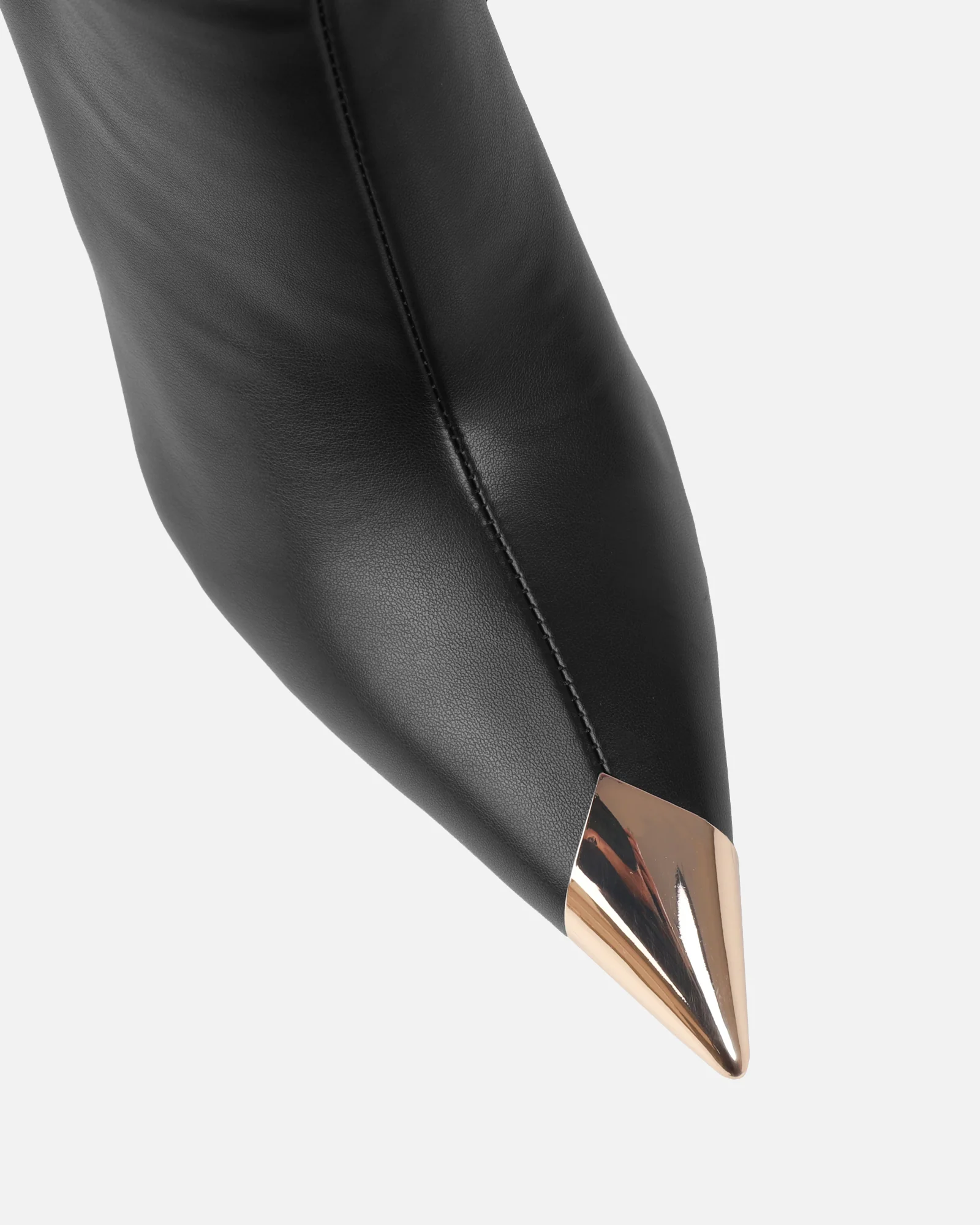 Garry Black Stiletto Heeled Boot With Toe Cap - Image 4