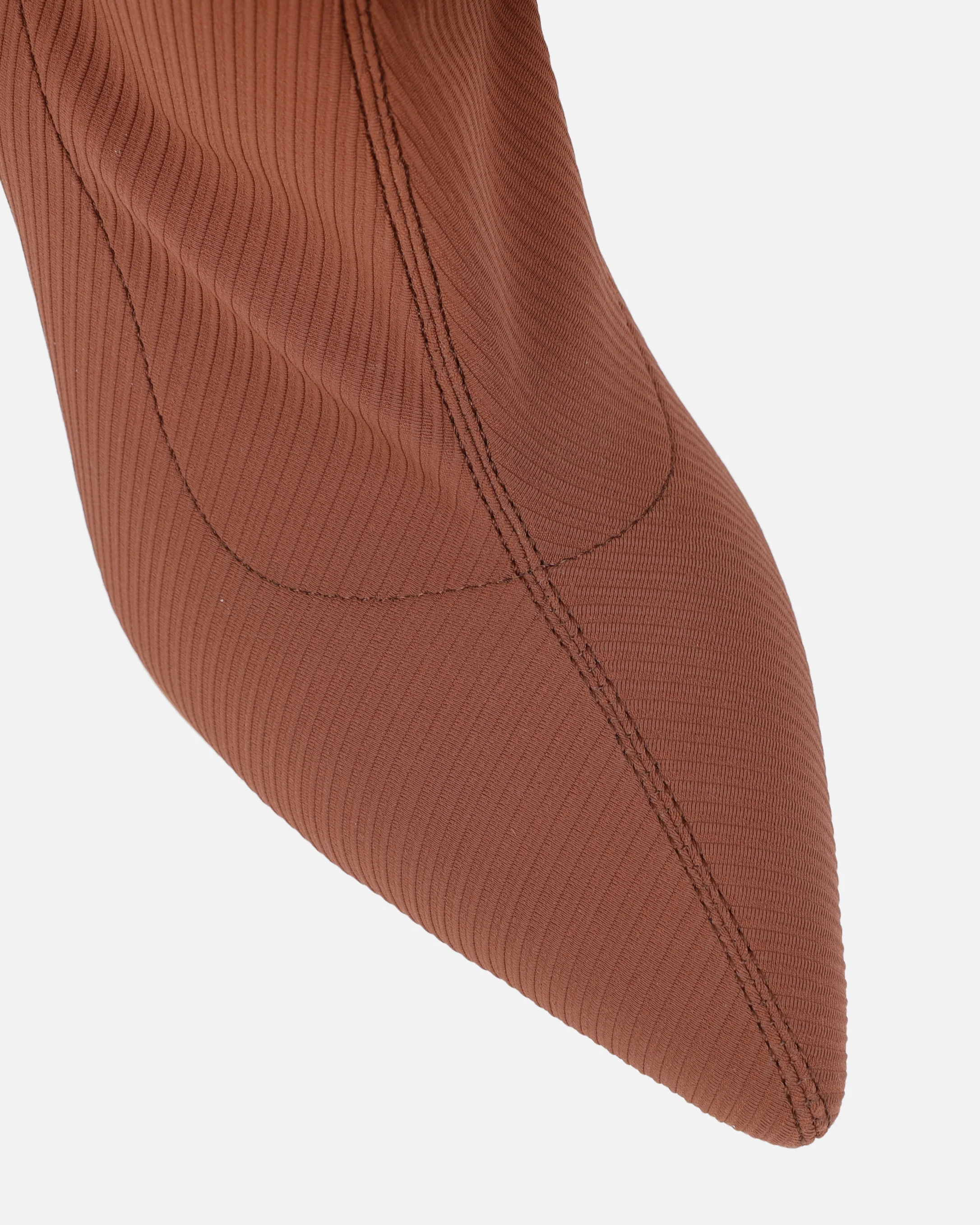 Griffin Mocha Ribbed Lycra Sock Boots - Image 4