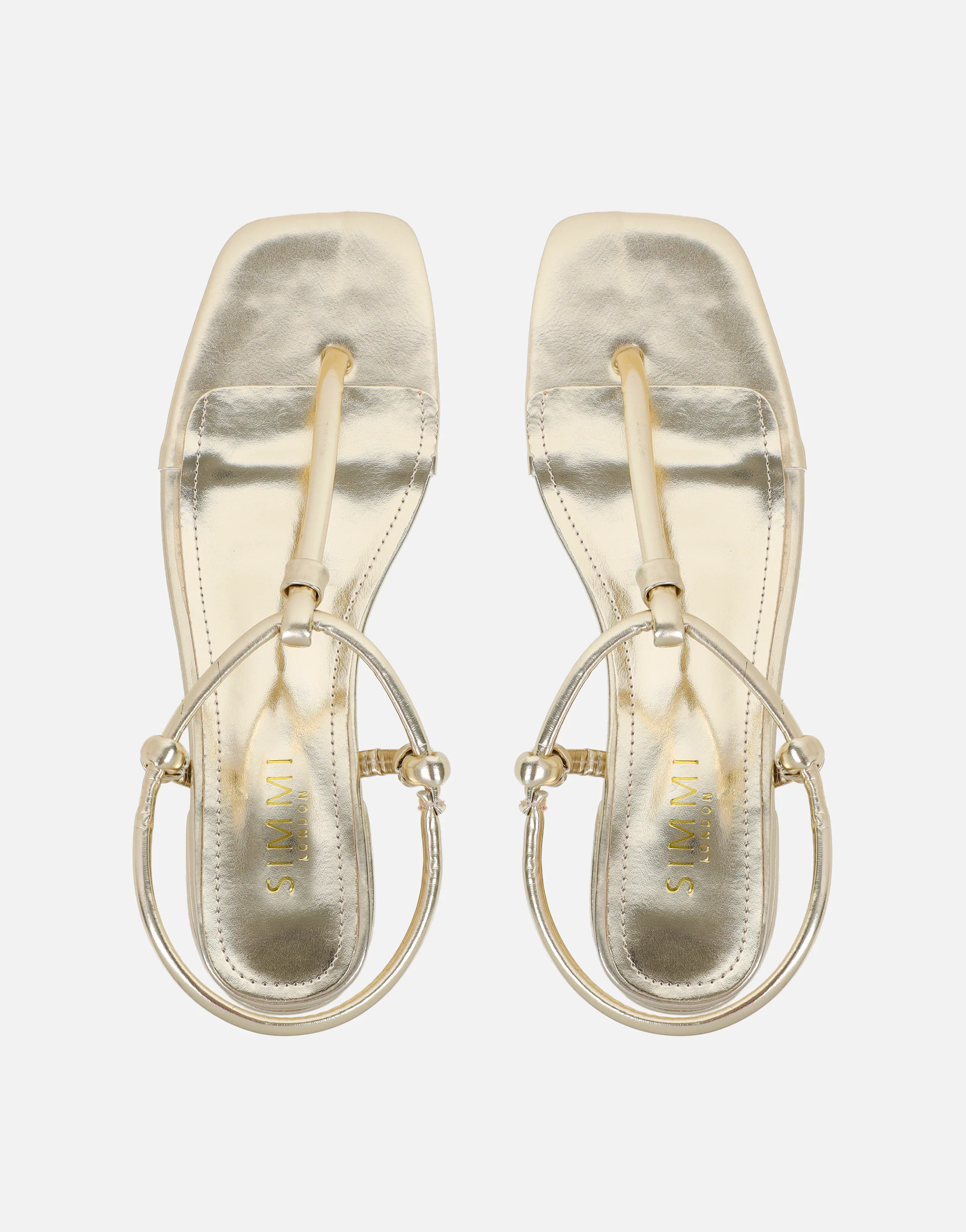 Hanna Gold Flat Strappy Sandals - Image 3
