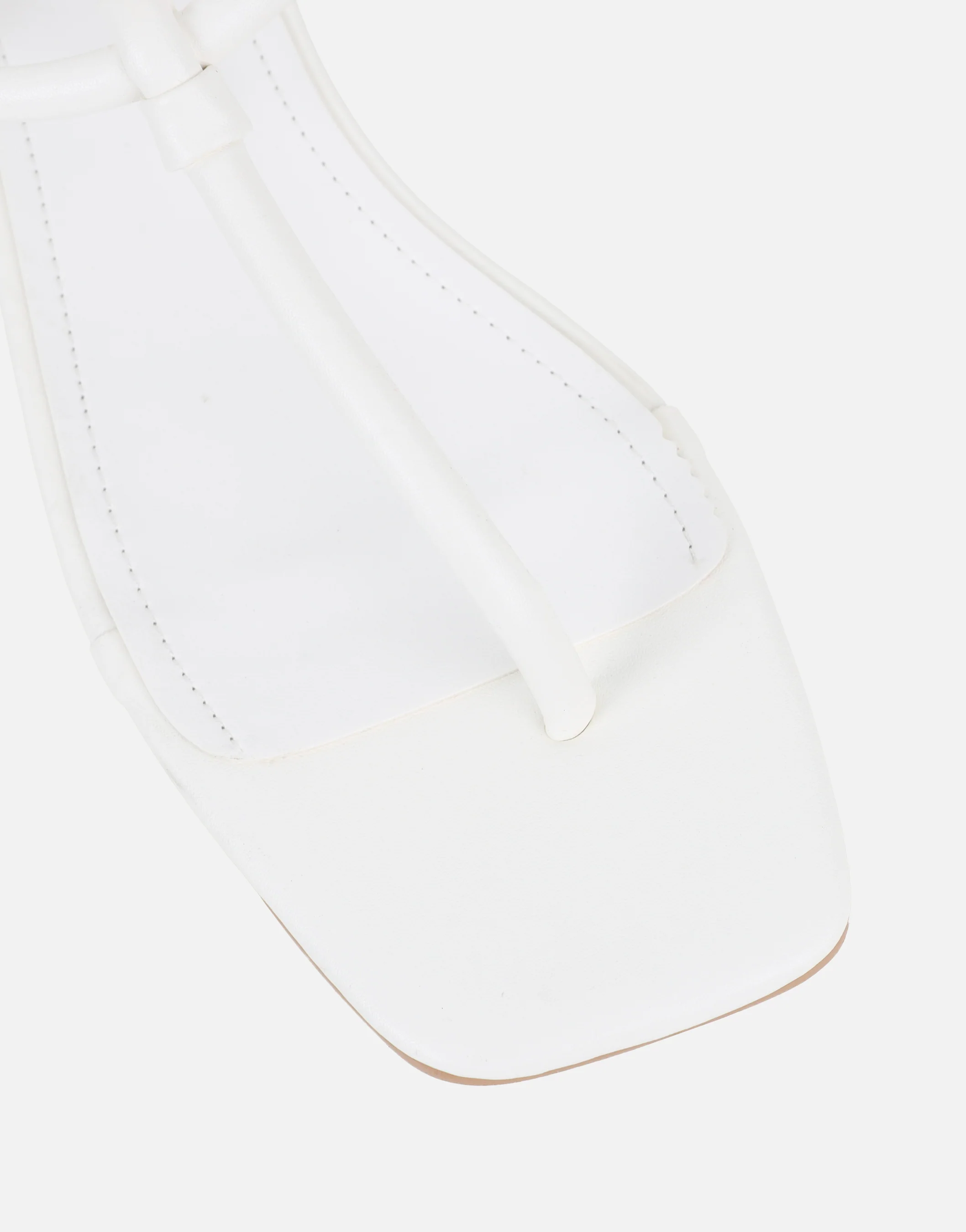 Hanna White Flat Strappy Sandals - Image 4