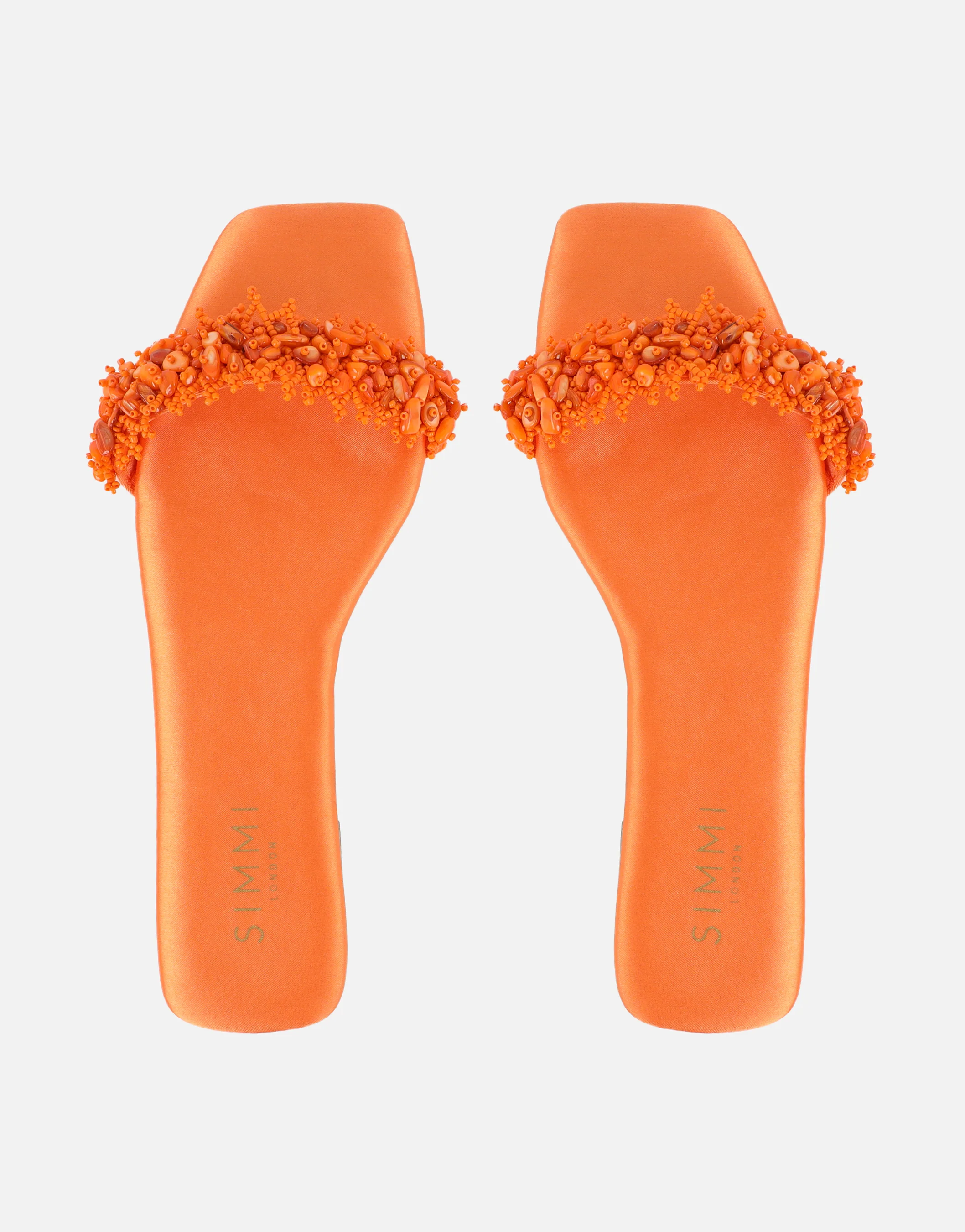 Hatty Orange Slip On Flat Sandals - Image 3