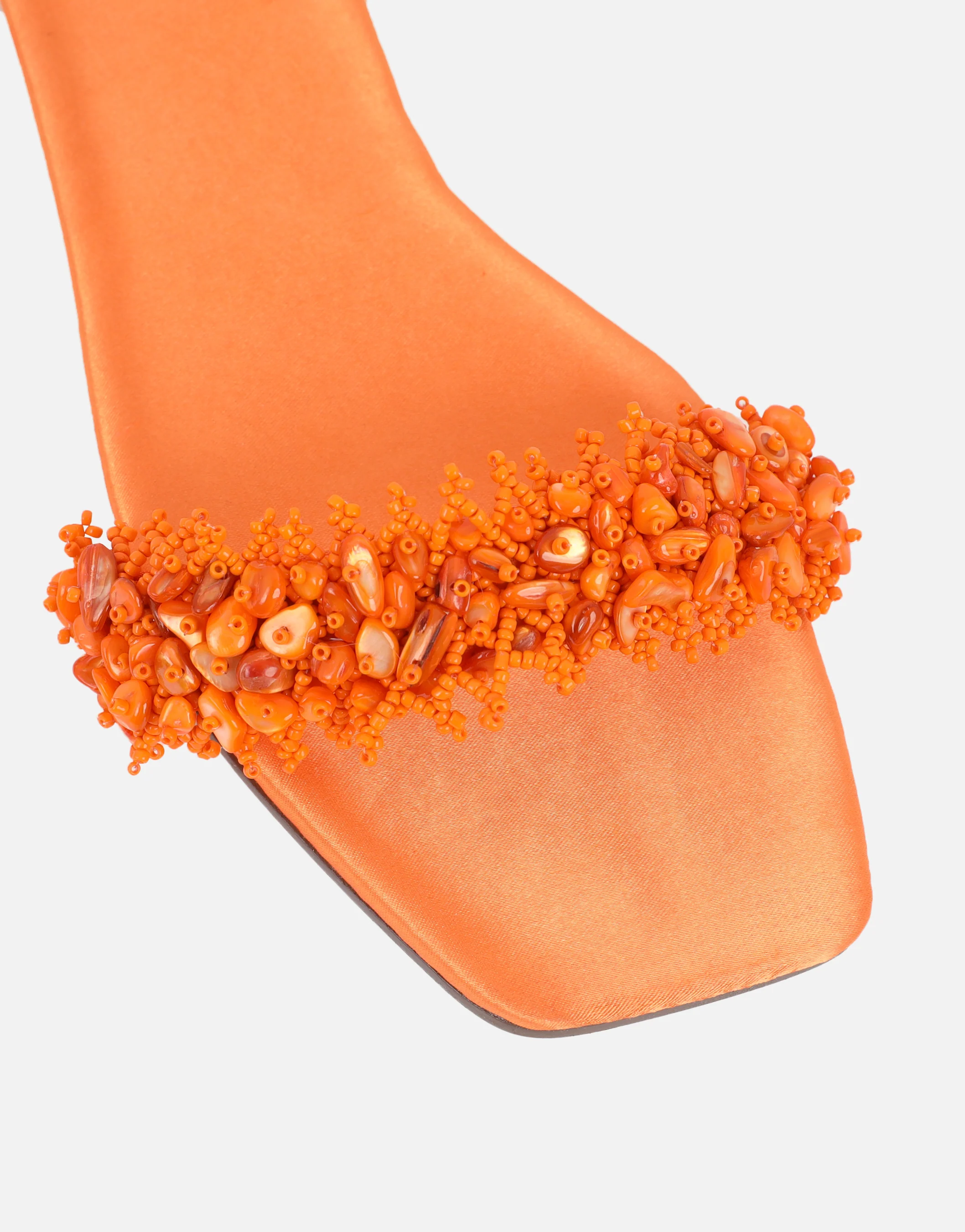 Hatty Orange Slip On Flat Sandals - Image 4