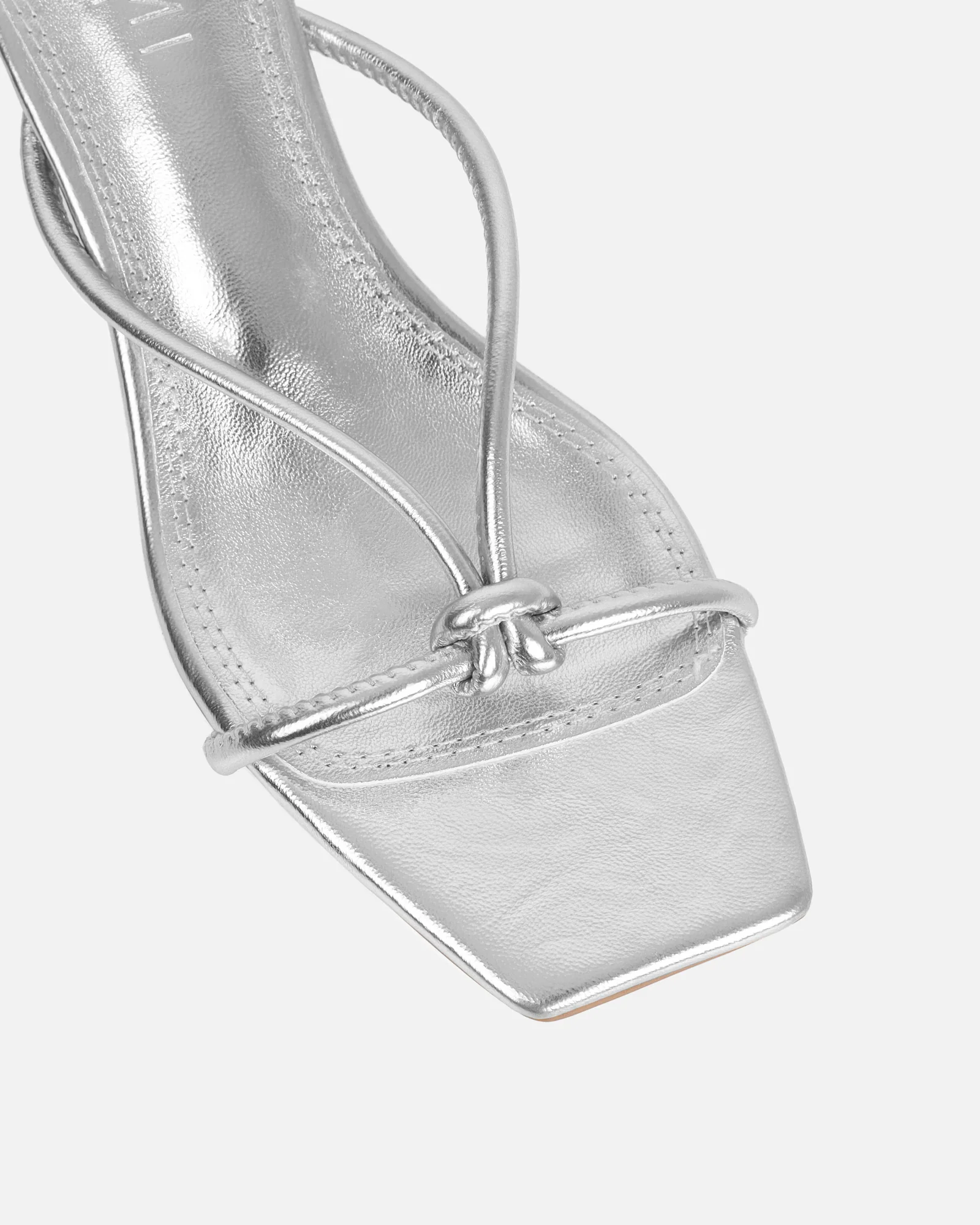 Haylen Silver Metallic Knotted Mules - Image 4