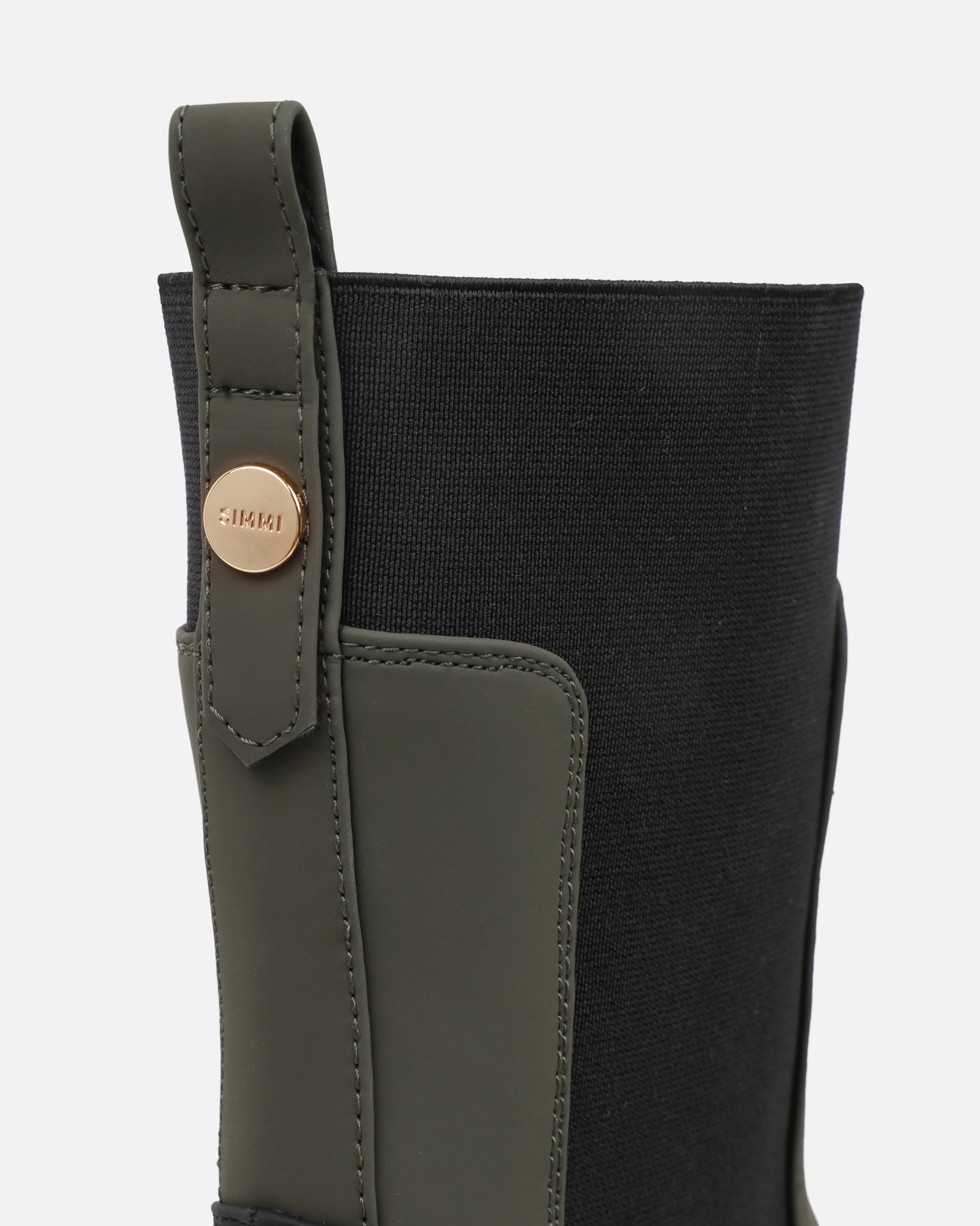 Heckton Khaki Flat Chunky Ankle Boots - Image 3