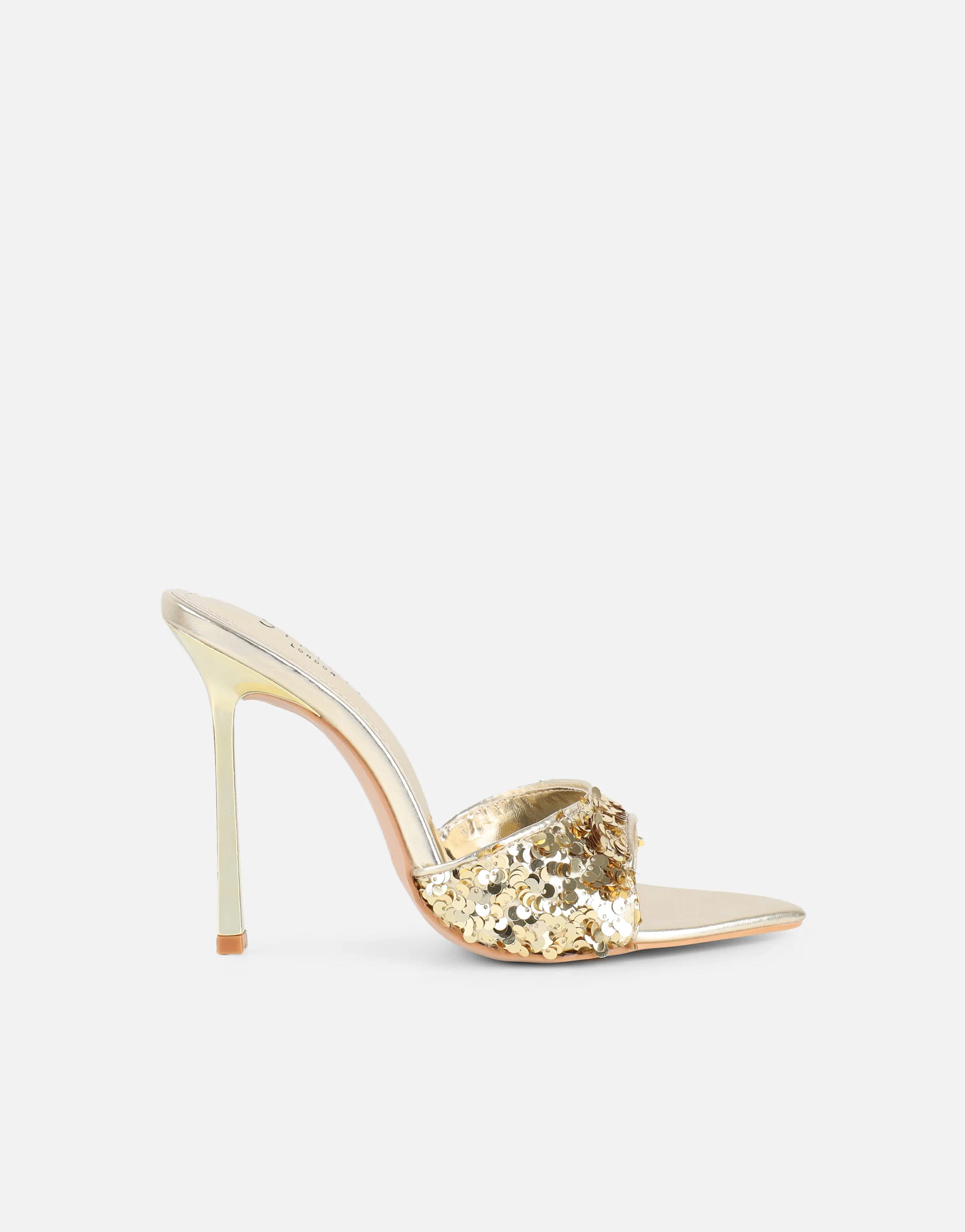 Hope Gold Sequin Heeled Sandals - Image 2
