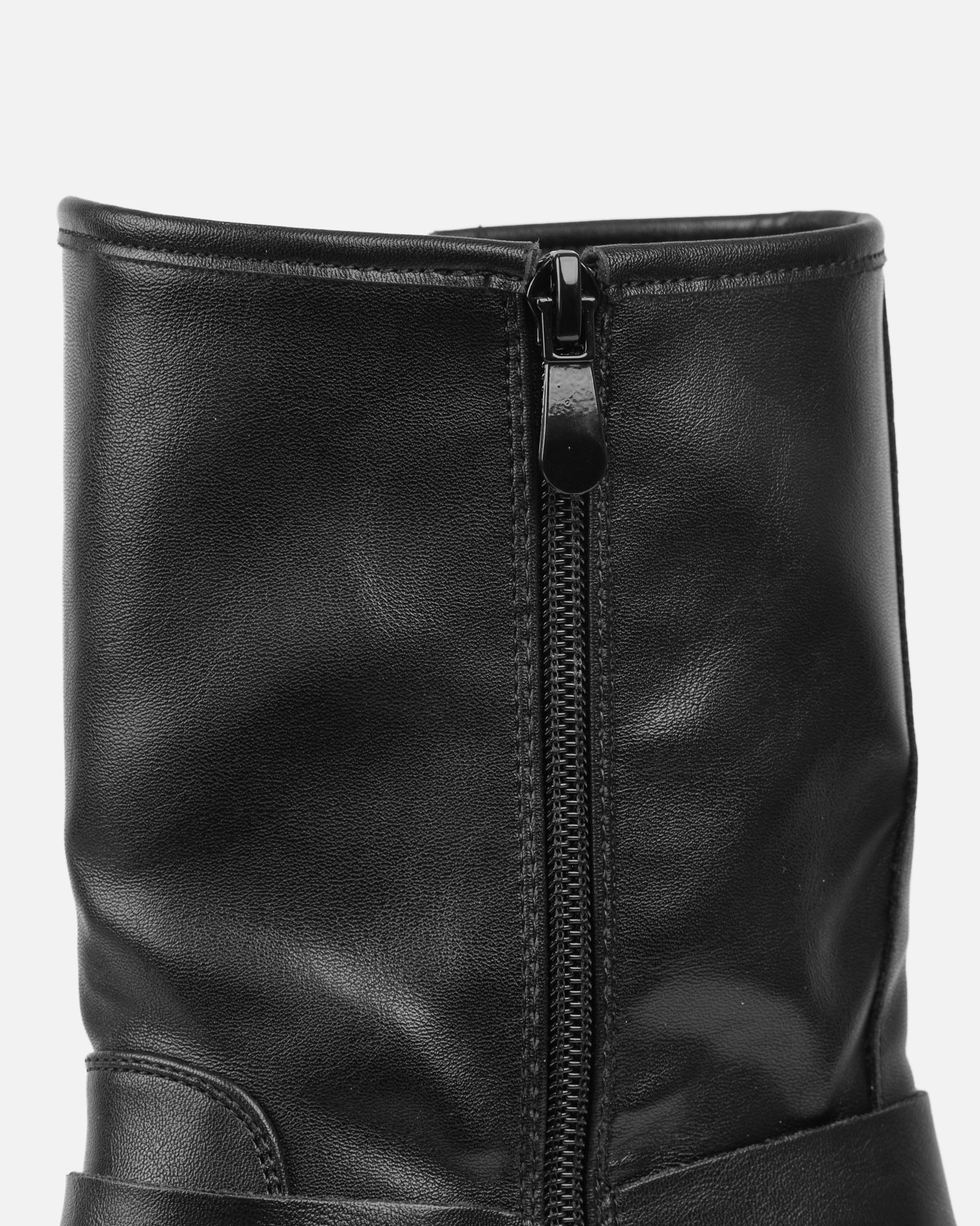 Indi Black Short Biker Boots - Image 3