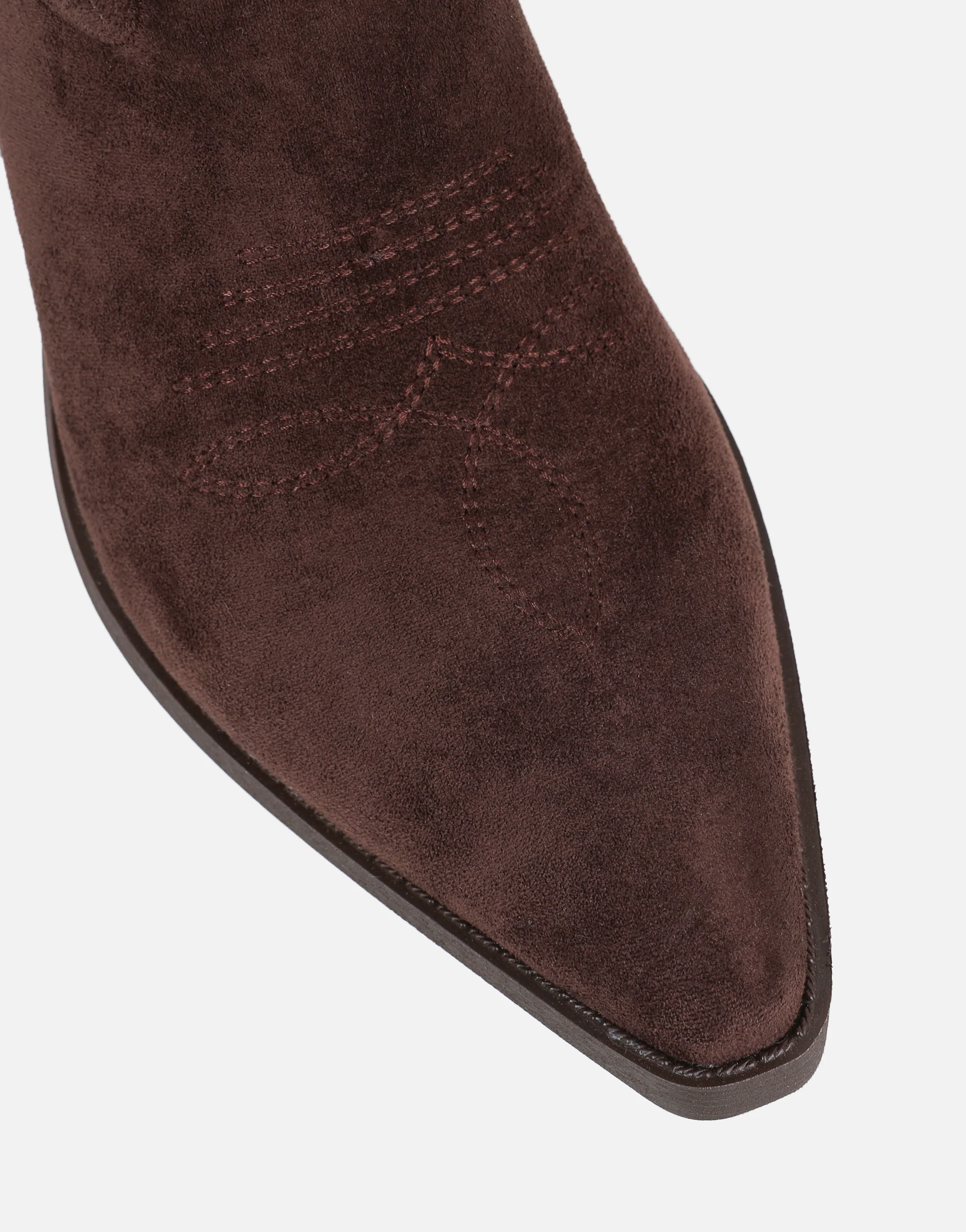 Ituama Brown Suede Embossed Cowboy Boots - Image 4