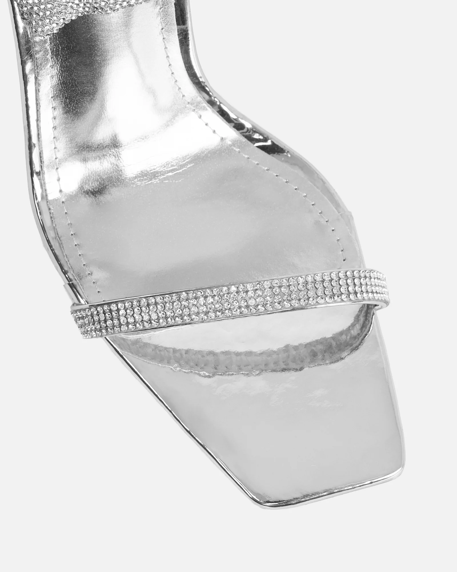 Javana silver mirror diamante spiral heeled sandals - Image 5