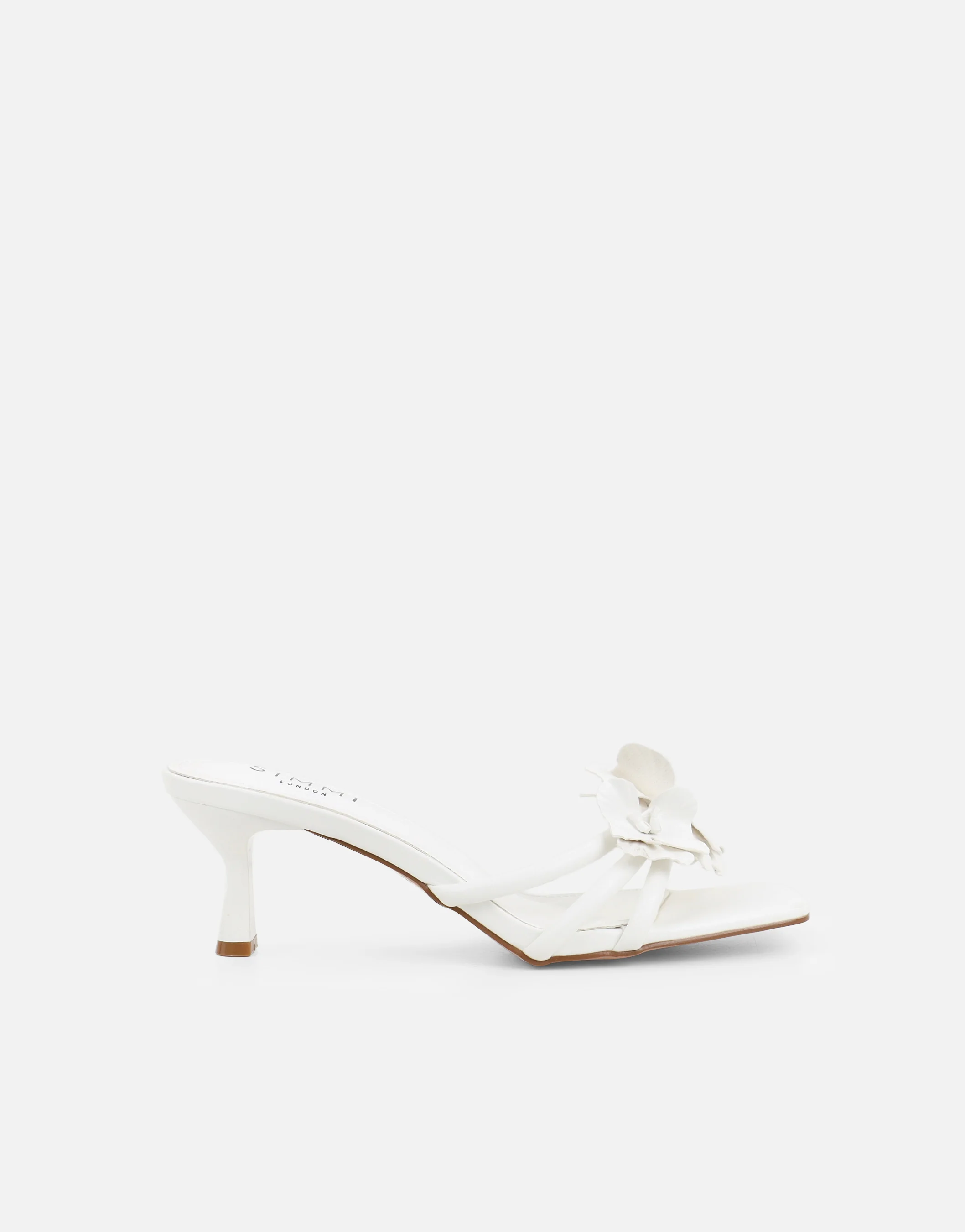 Jemima White Flower Detail Mules - Image 2