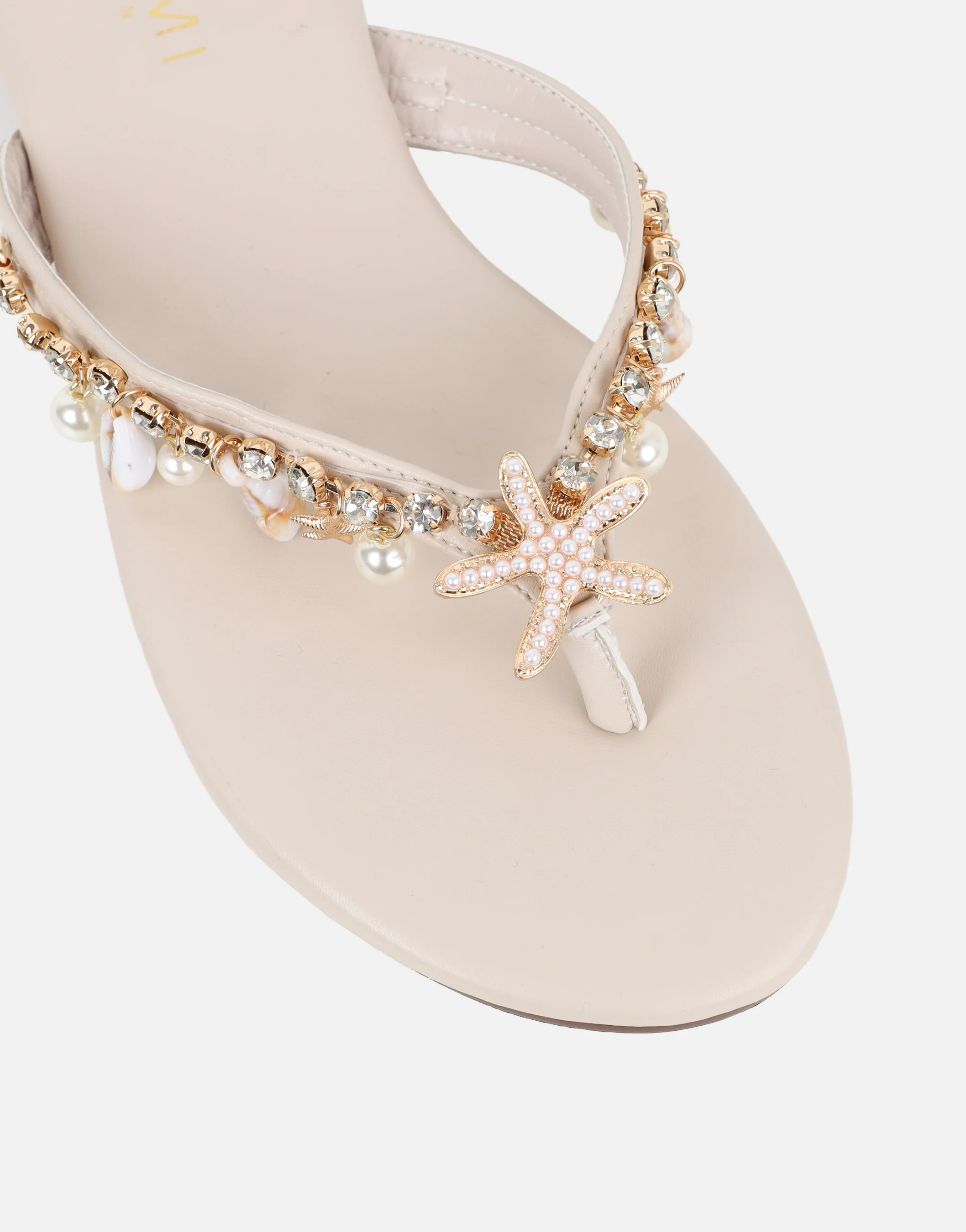 Jenni Stone Shell Detail Thong Flat Sandals - Image 4