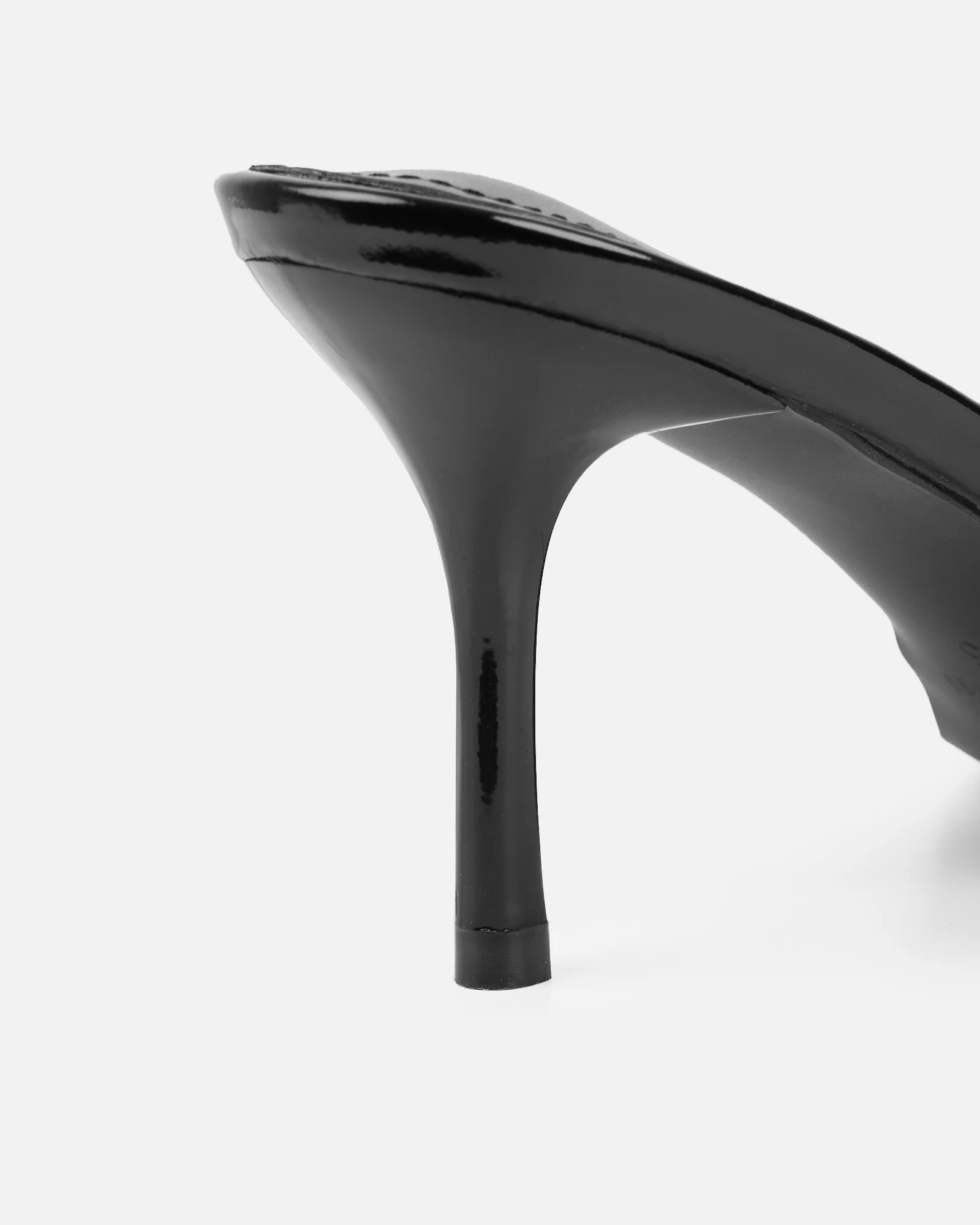 Jerez Black Patent Peep Toe Heeled Sandals Wide Fit - Image 3