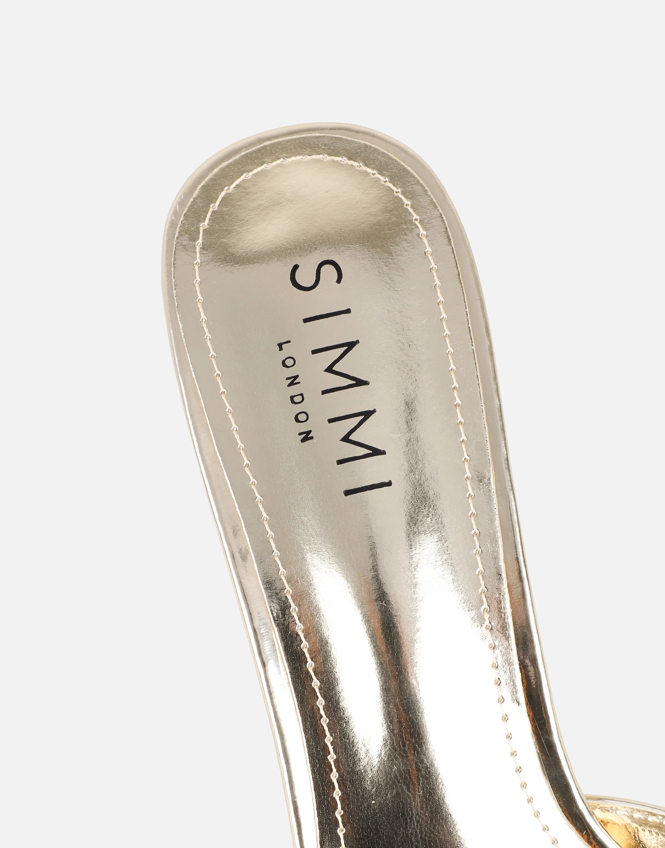 Jerez Gold Mirror Peep Toe Heeled Sandals Wide Fit - Image 3