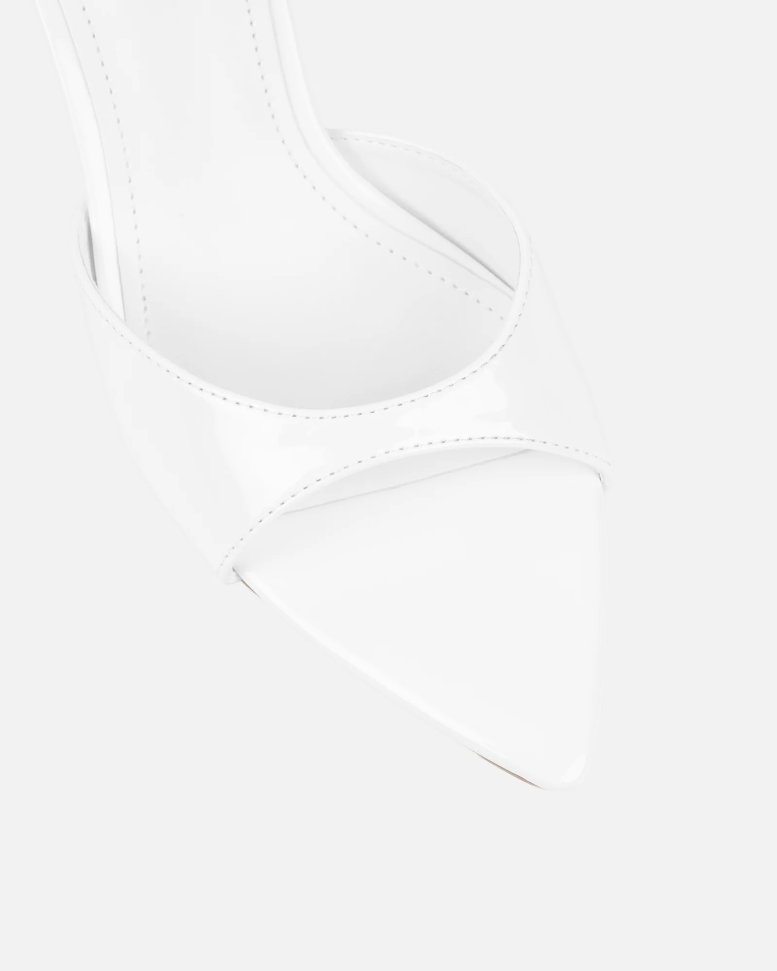Jerez White Patent Peep Toe Heeled Sandals Wide Fit - Image 4
