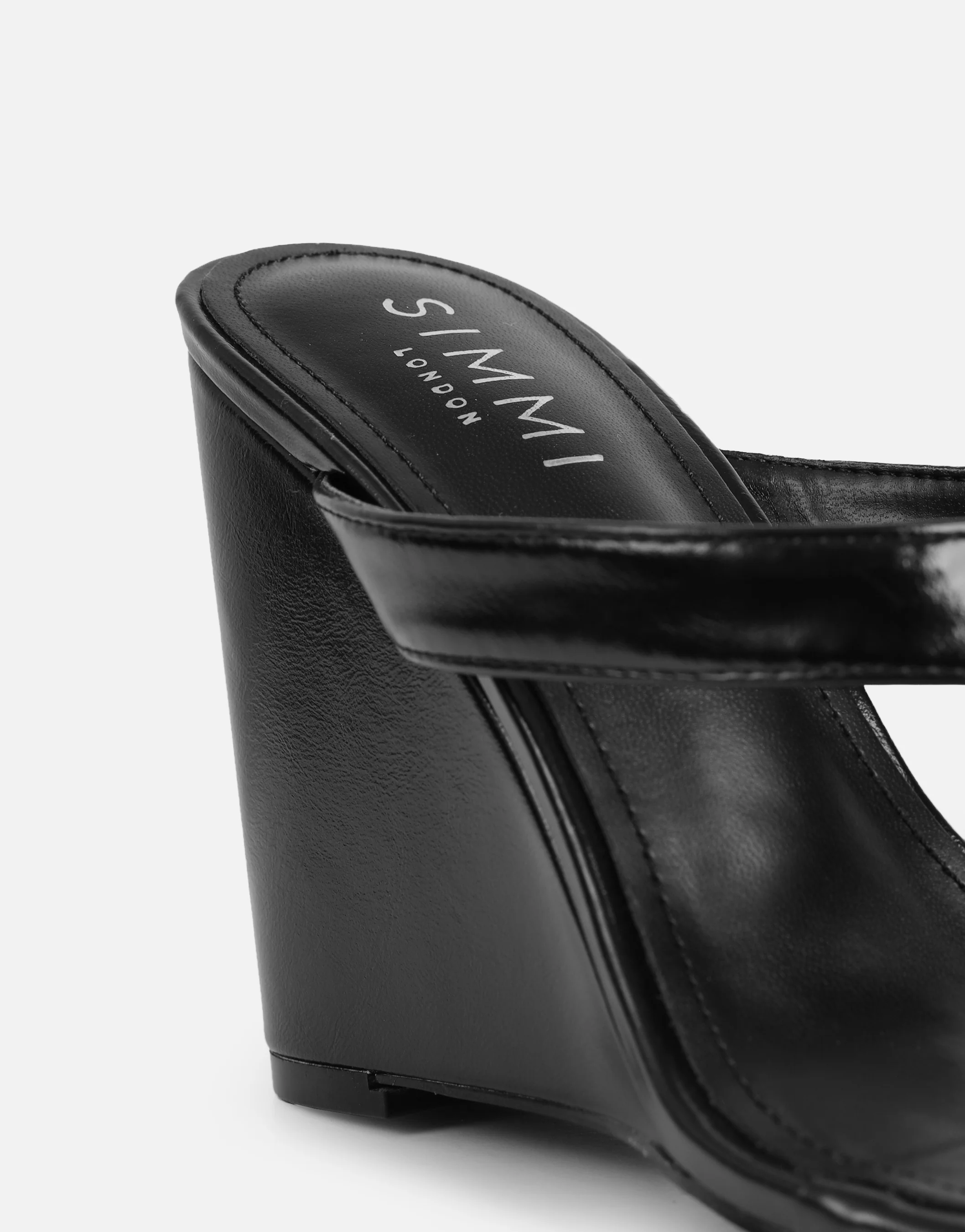 Jodie Black Toe Post Wedge Sandals - Image 3