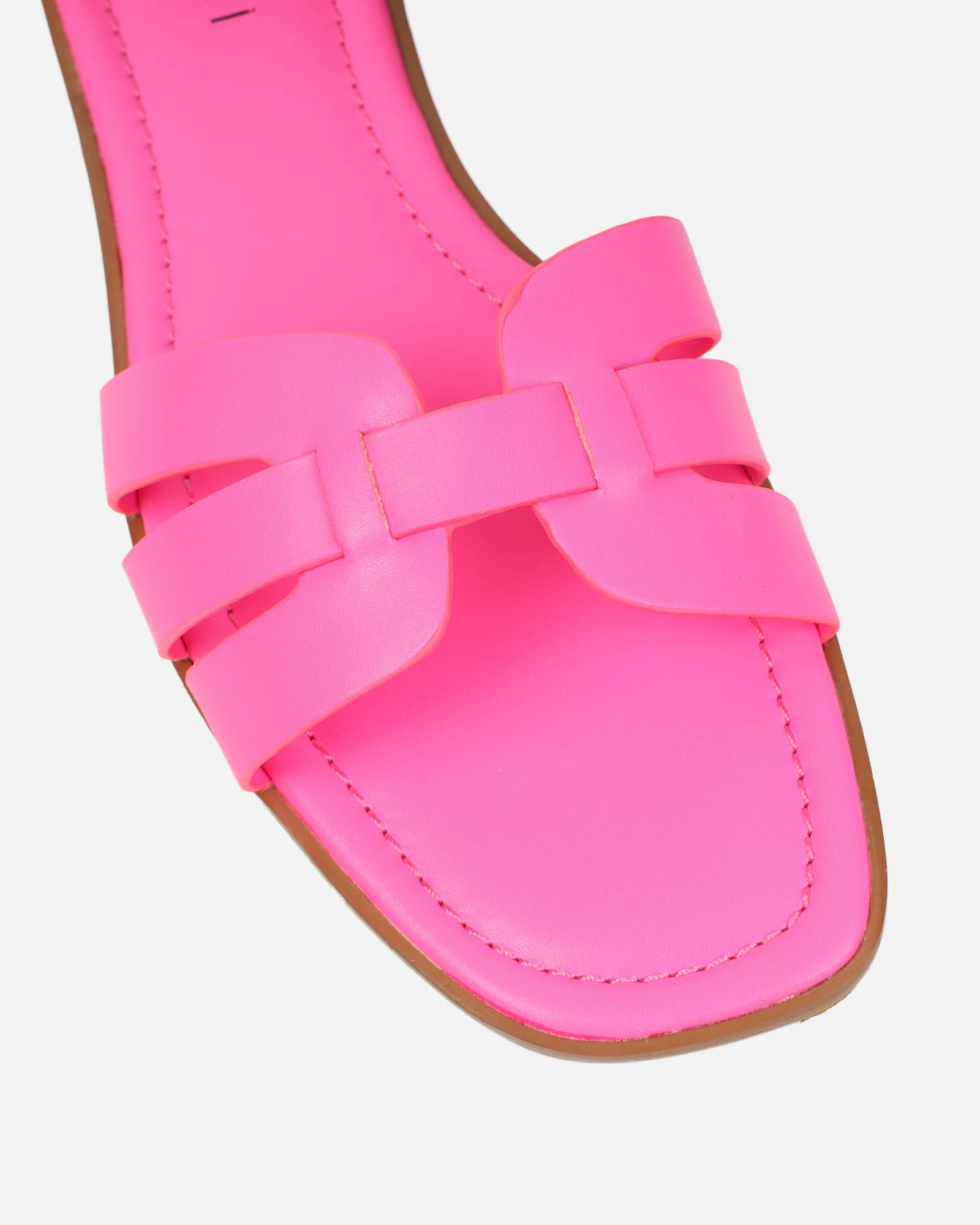 Jorja Bright Pink Slip On Flat Sandals - Image 4