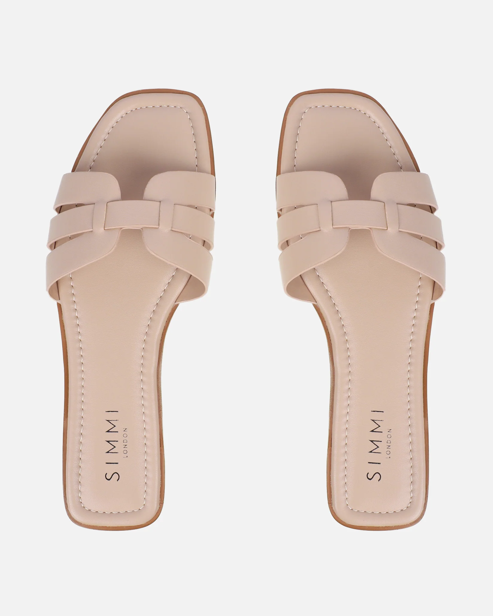 Jorja Nude Slip On Flat Sandals - Image 3