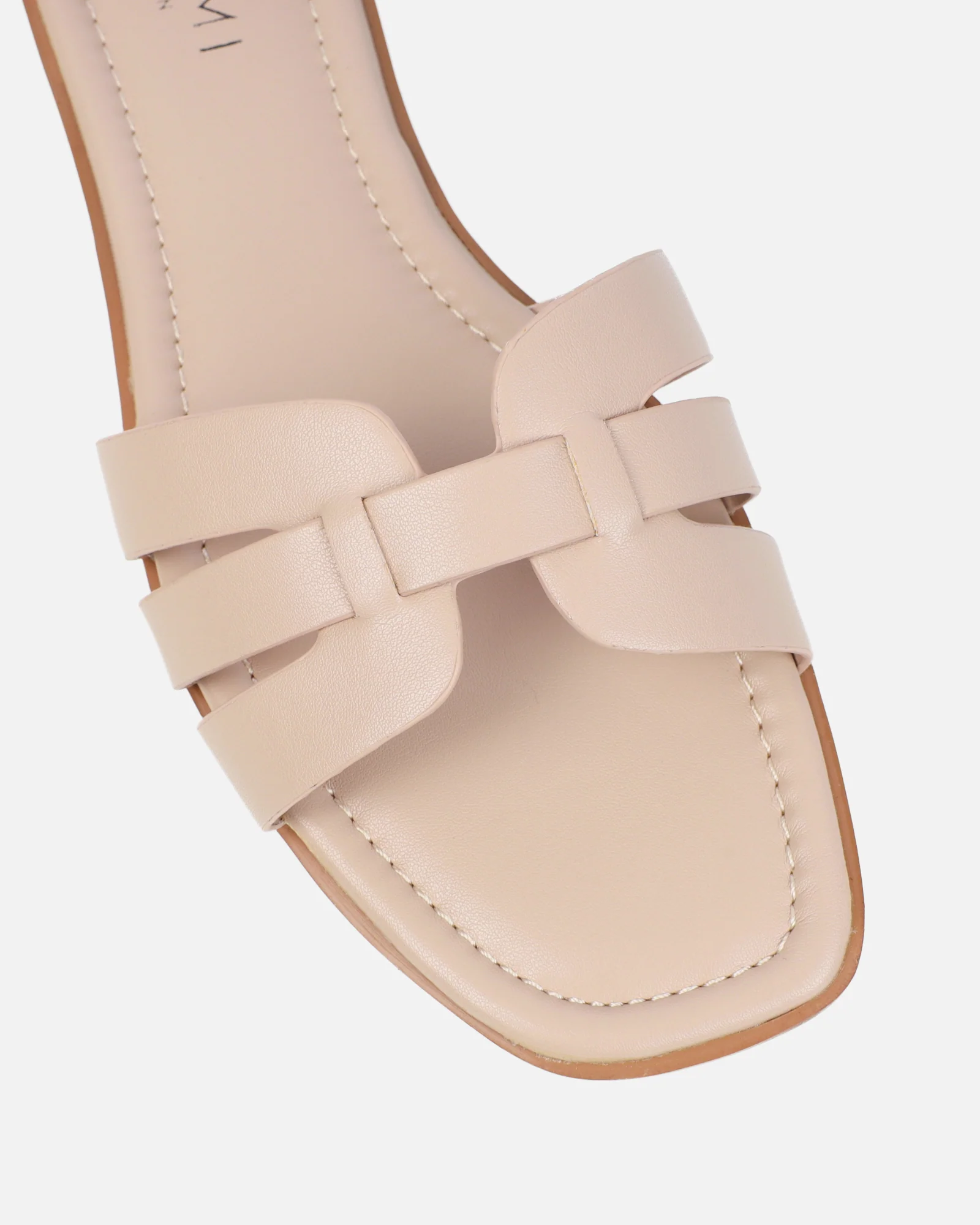 Jorja Nude Slip On Flat Sandals - Image 4