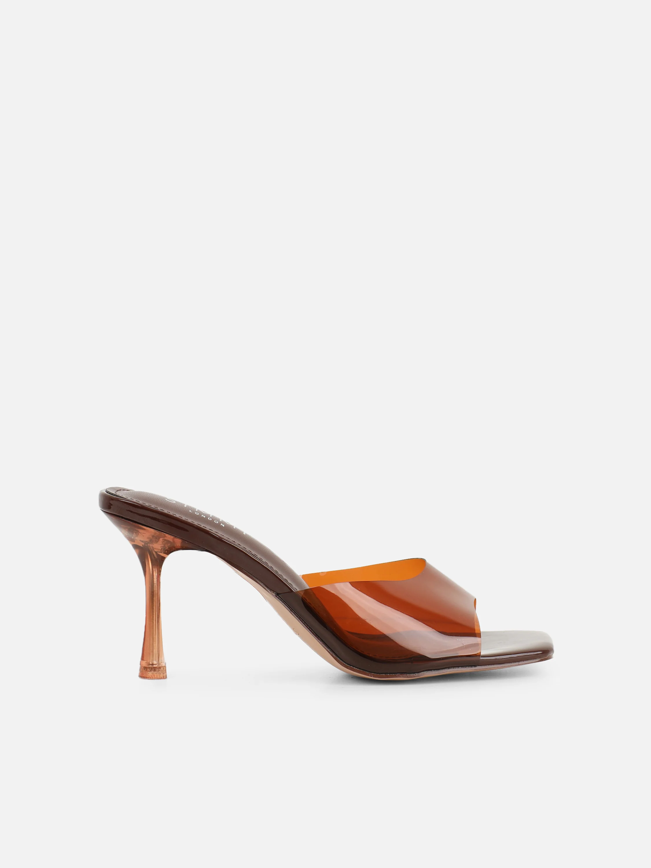 Josephine Clear Brown Heeled Sandals - Image 2