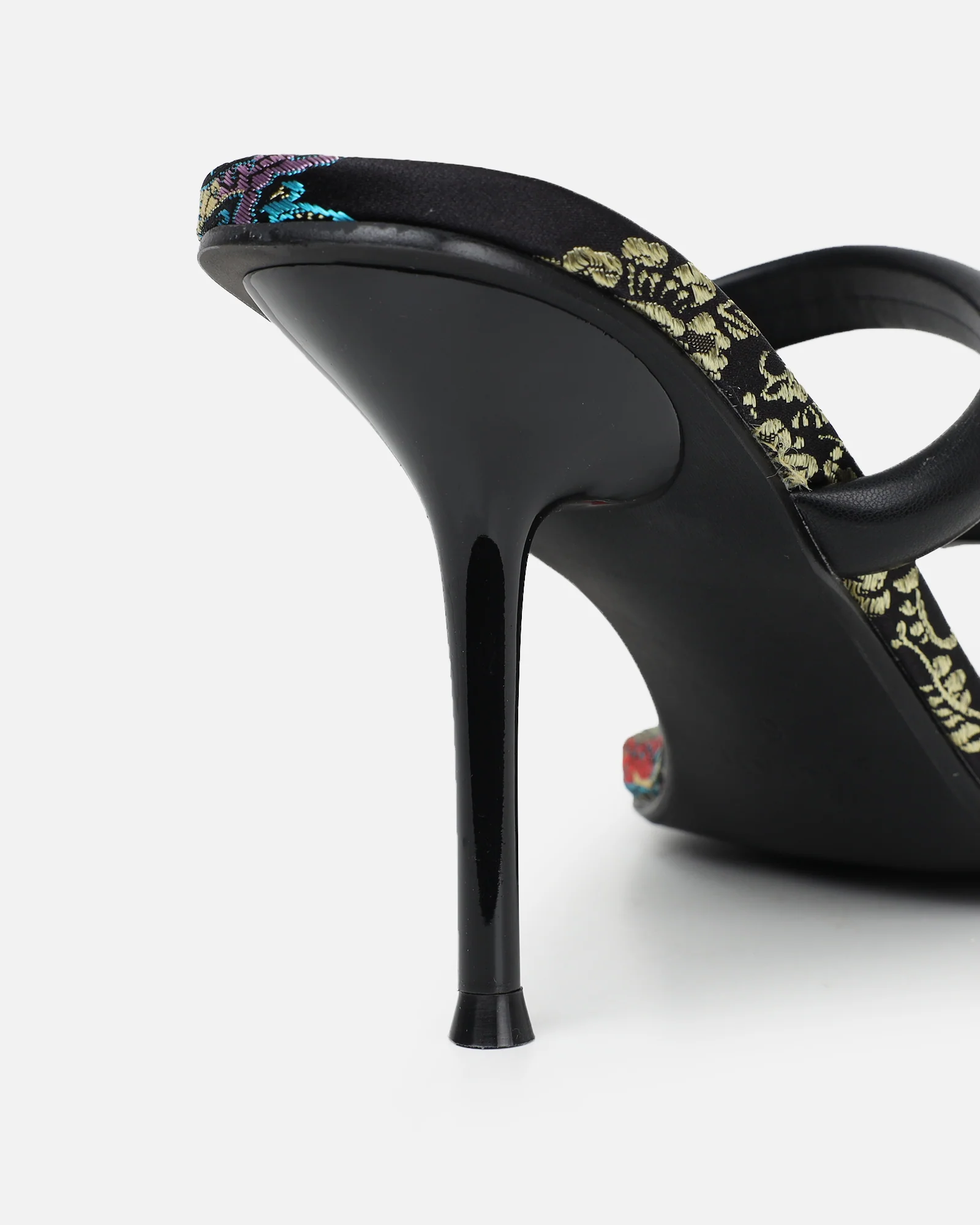 Kaeli black printed heeled sandals - Image 3