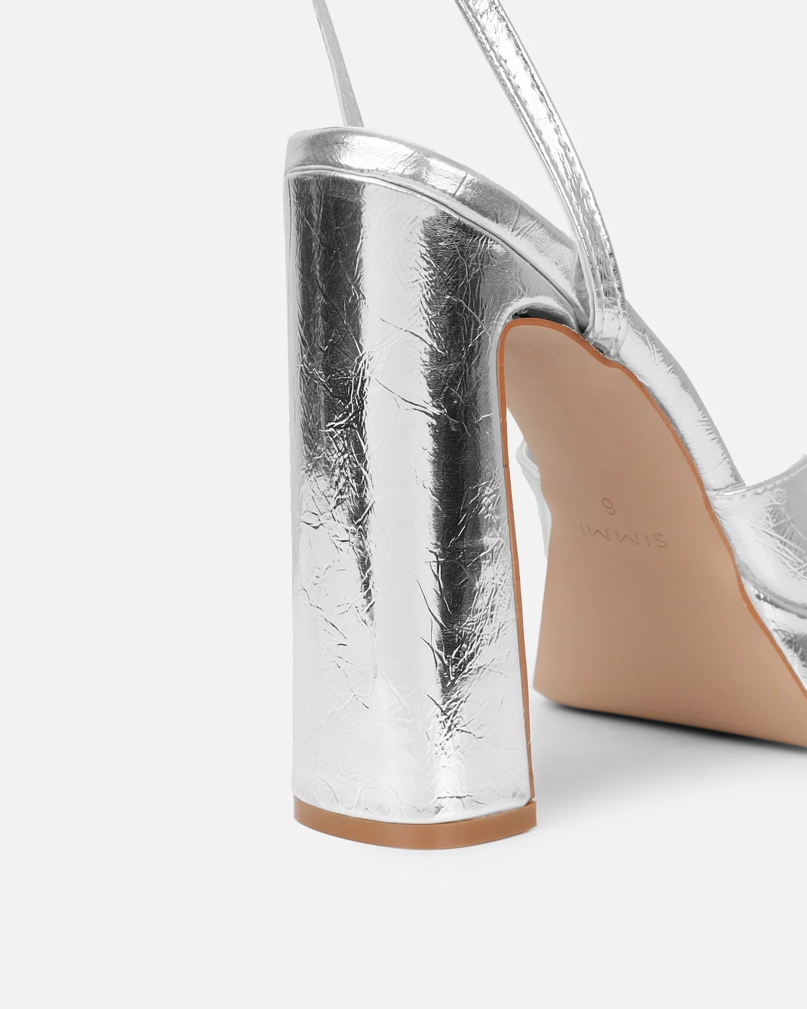 Kamiko Silver Crackle Platform Sandals - Image 3