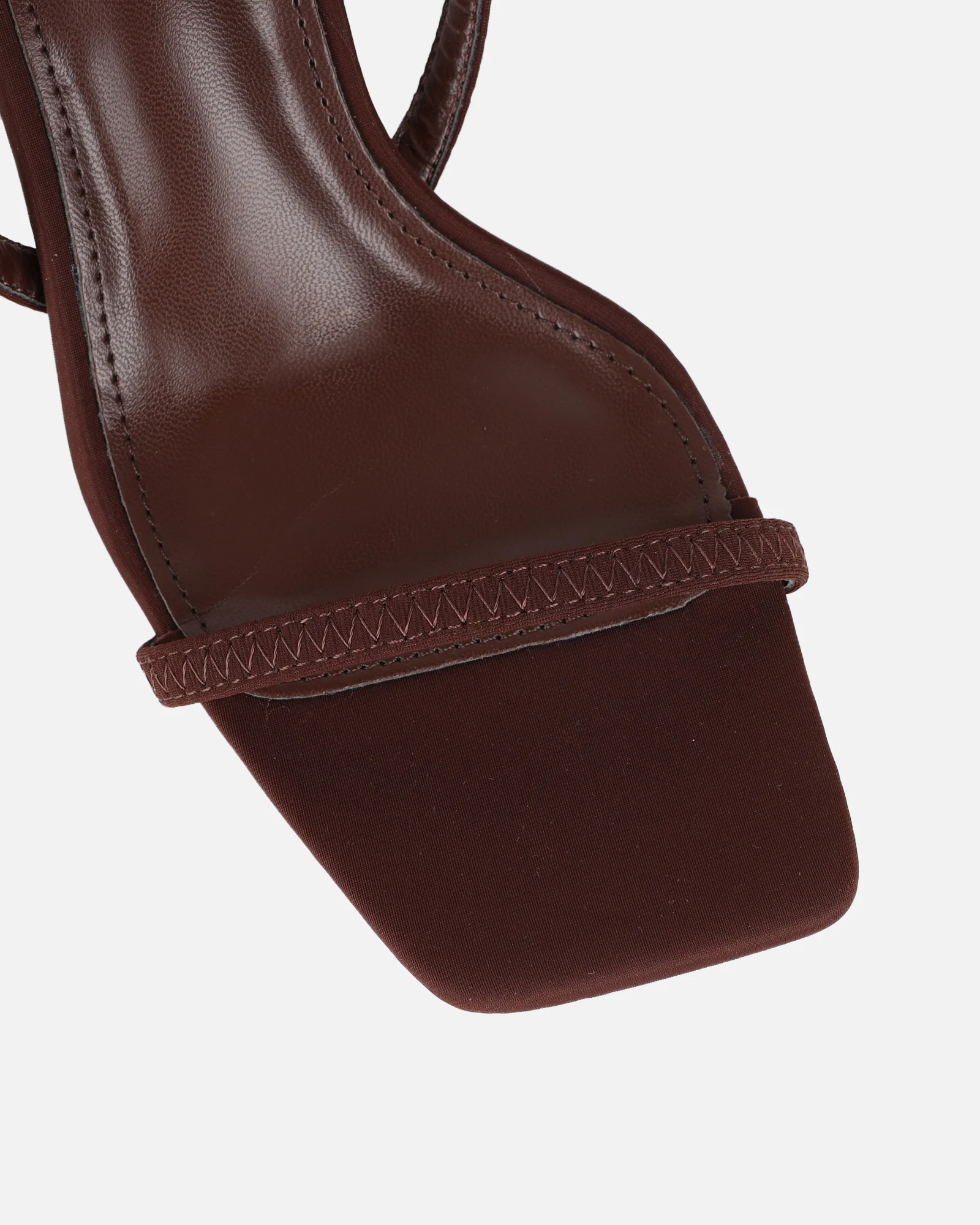 Karson Chocolate Lycra Strappy Heeled Sandals - Image 4