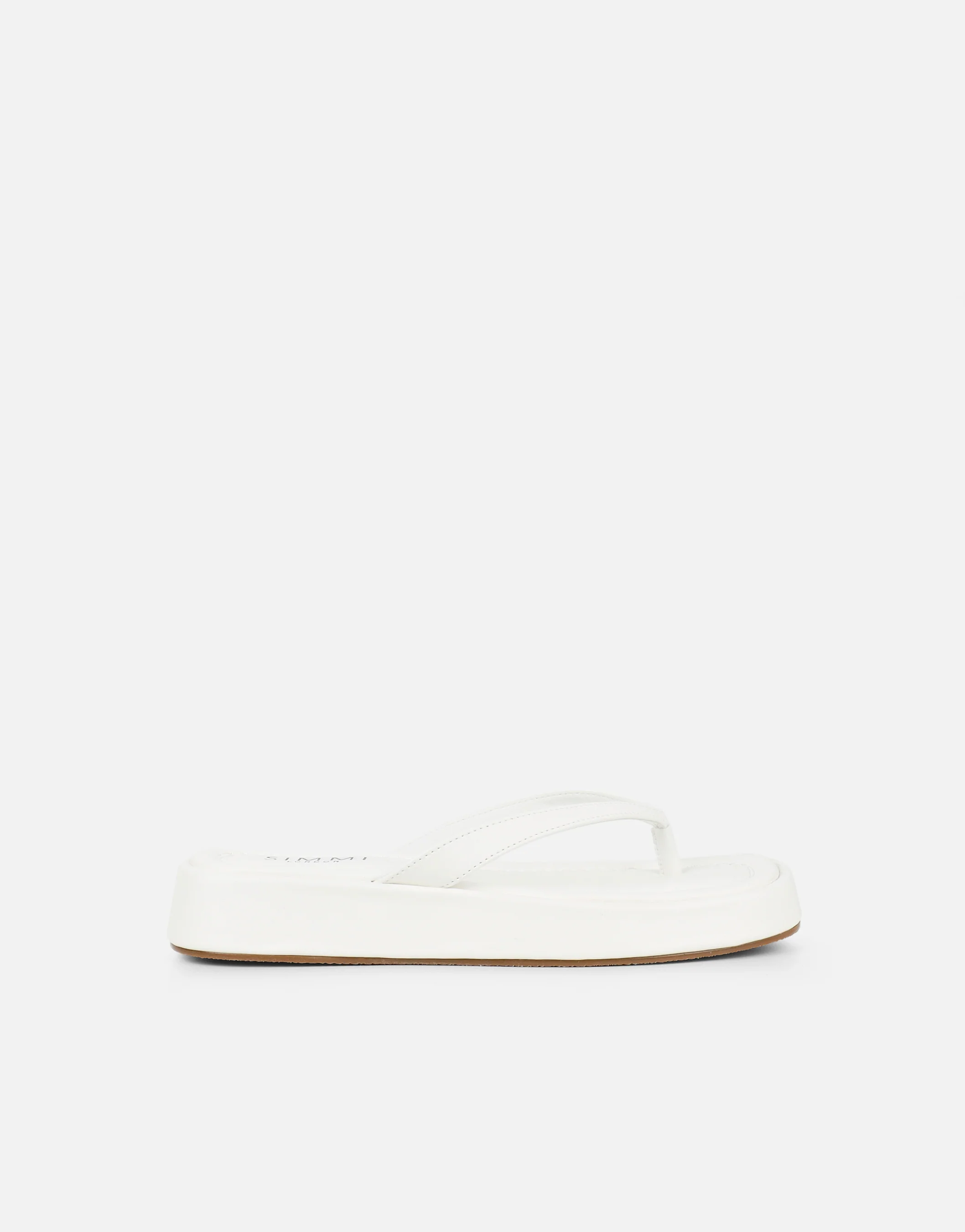 Kimmie White PU Flatform Toe Post Sandals - Image 2