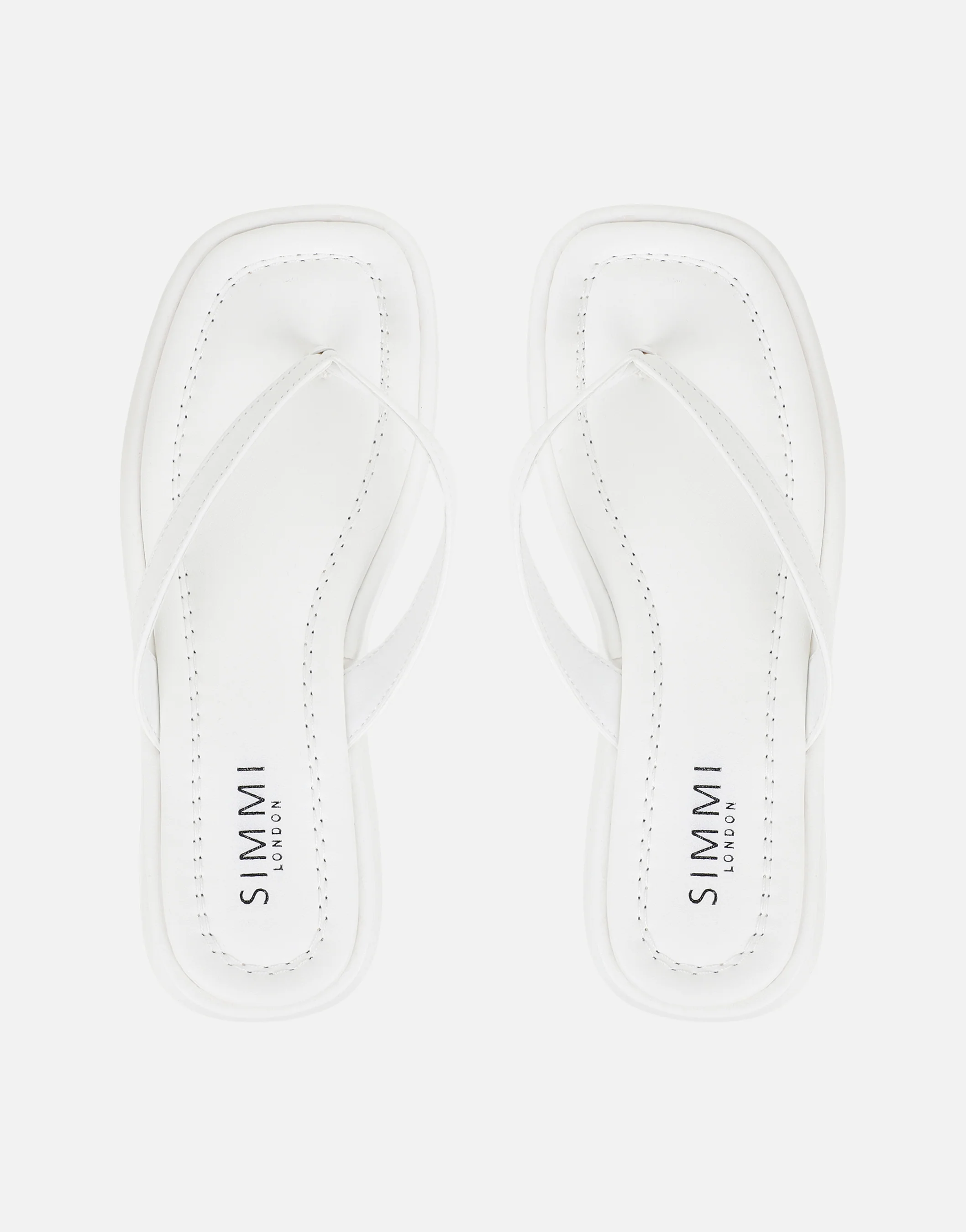 Kimmie White PU Flatform Toe Post Sandals - Image 3