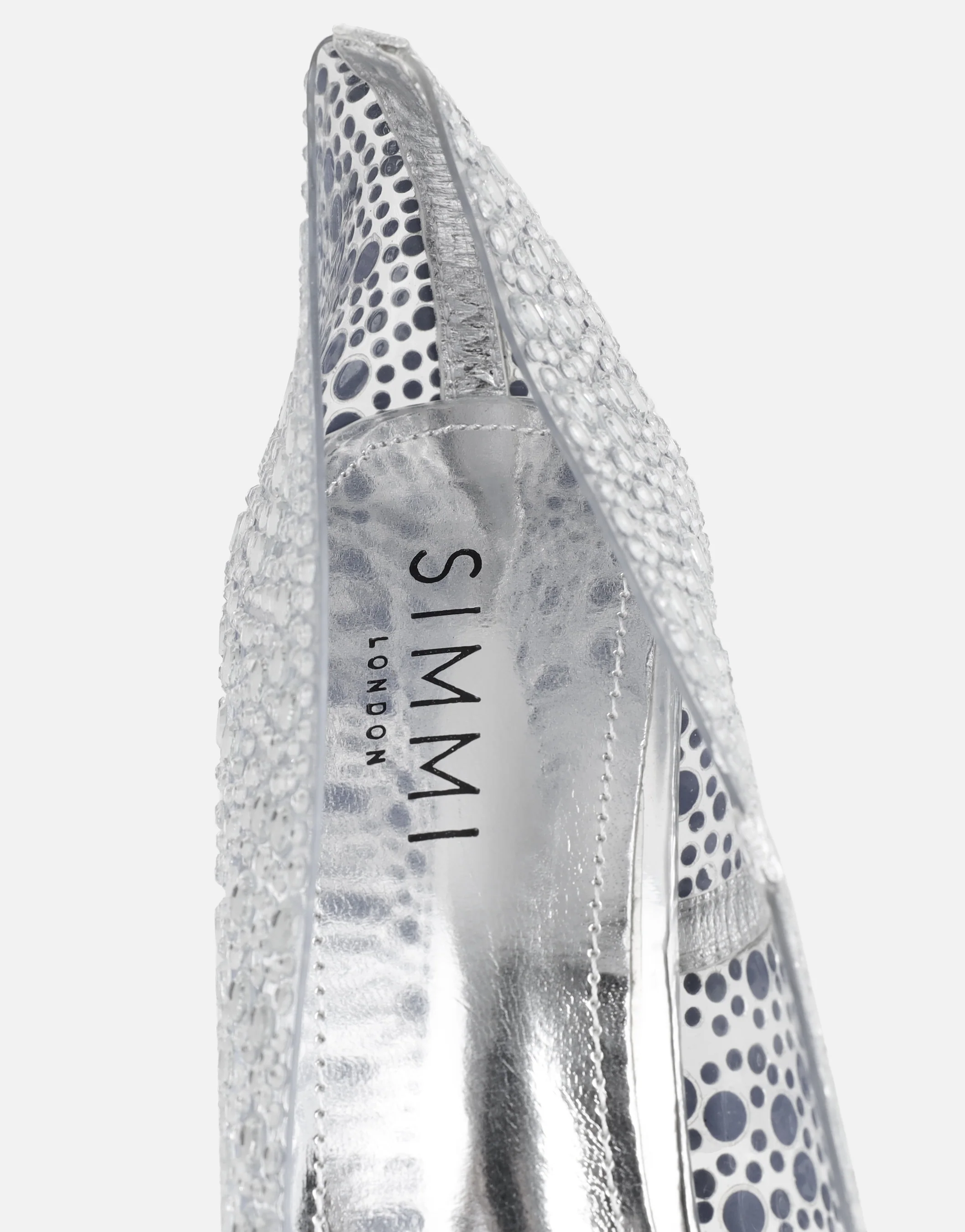 Kris Clear Silver Embellished Court Shoes - Image 3
