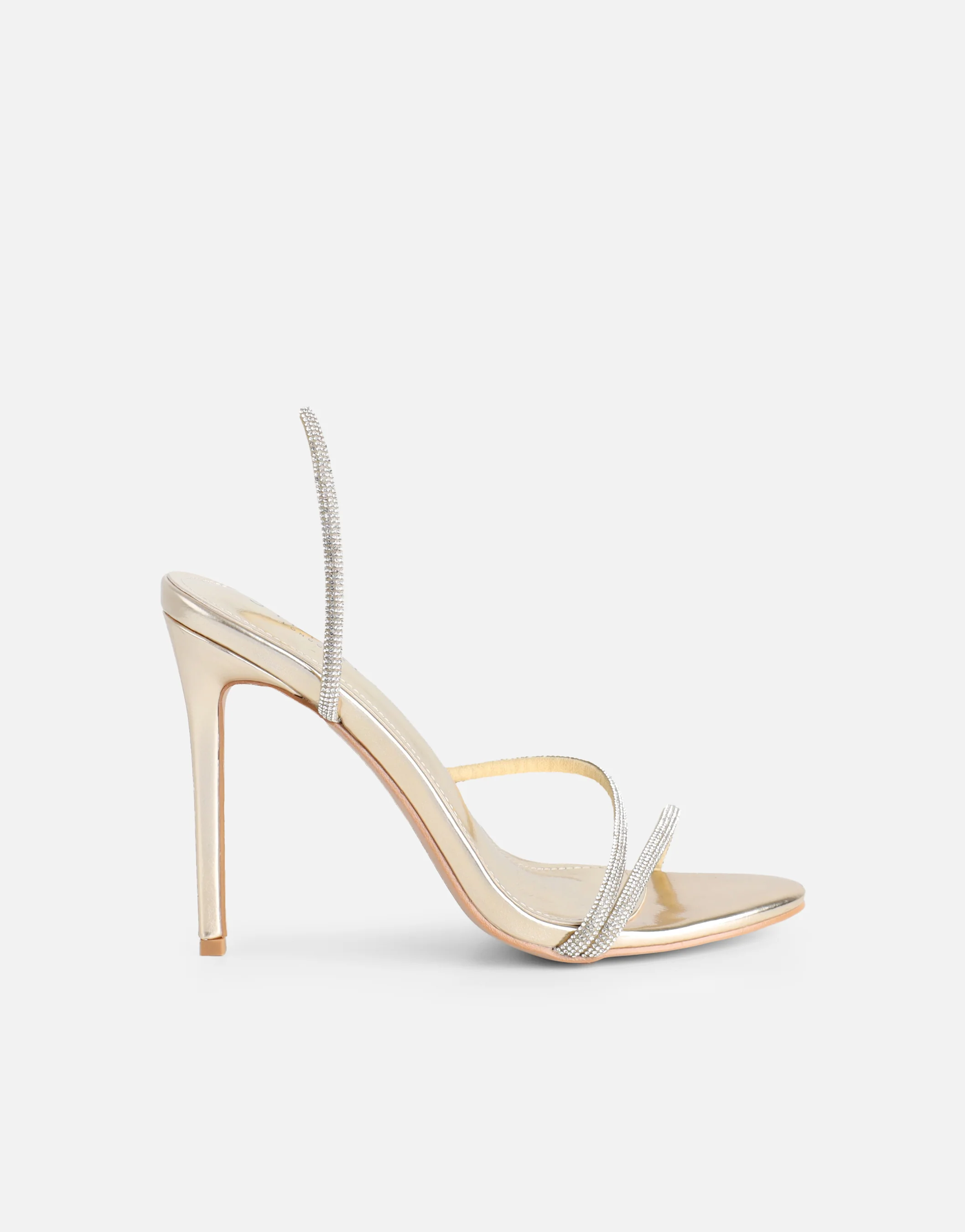 Kristin Gold Metallic Diamante Slingback Heels - Image 2