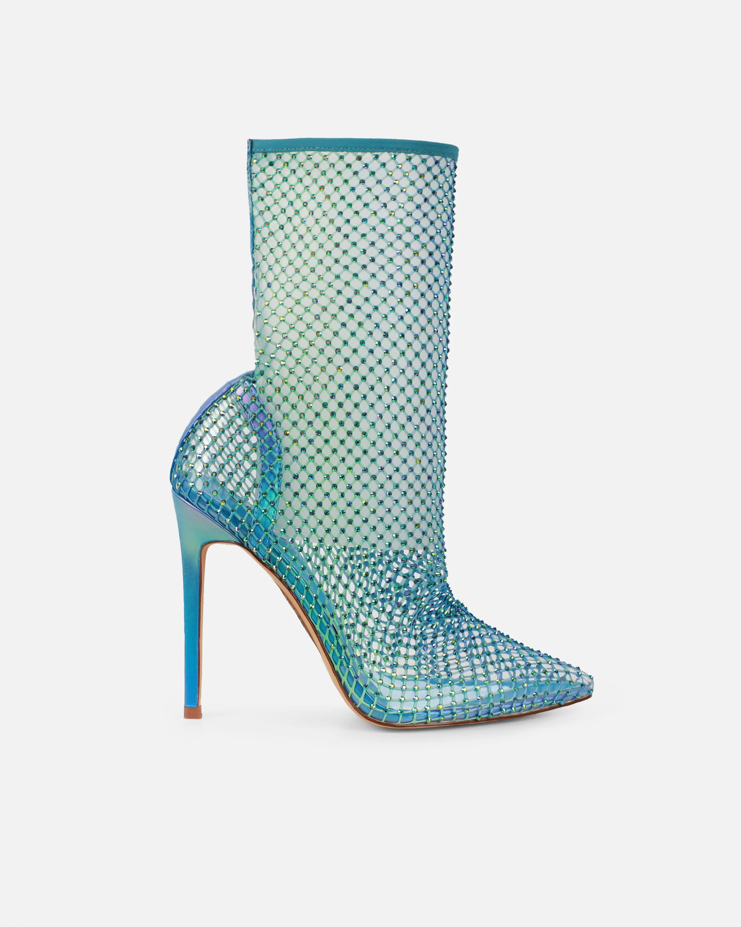 Krystal Blue Ombre Diamante Fishnet Heels - Image 2
