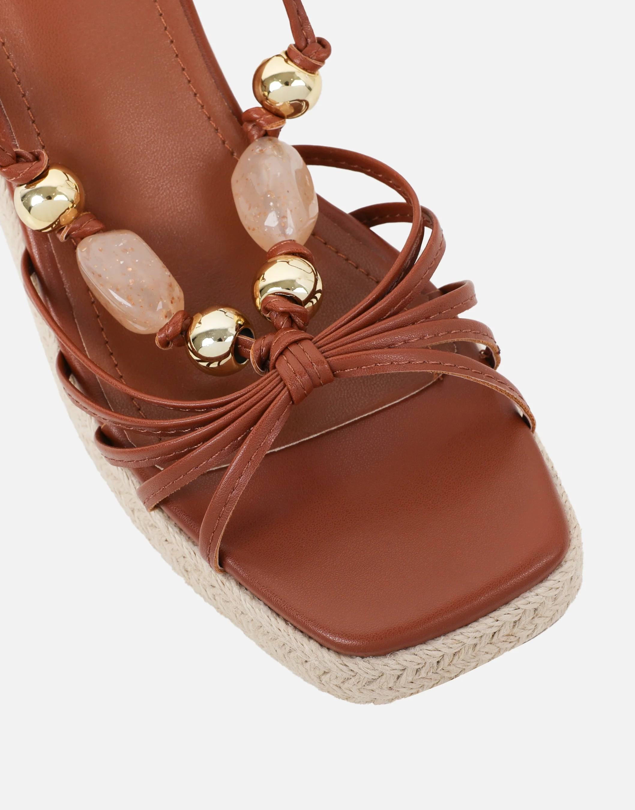 Lago Tan Wedge Sandals - Image 4
