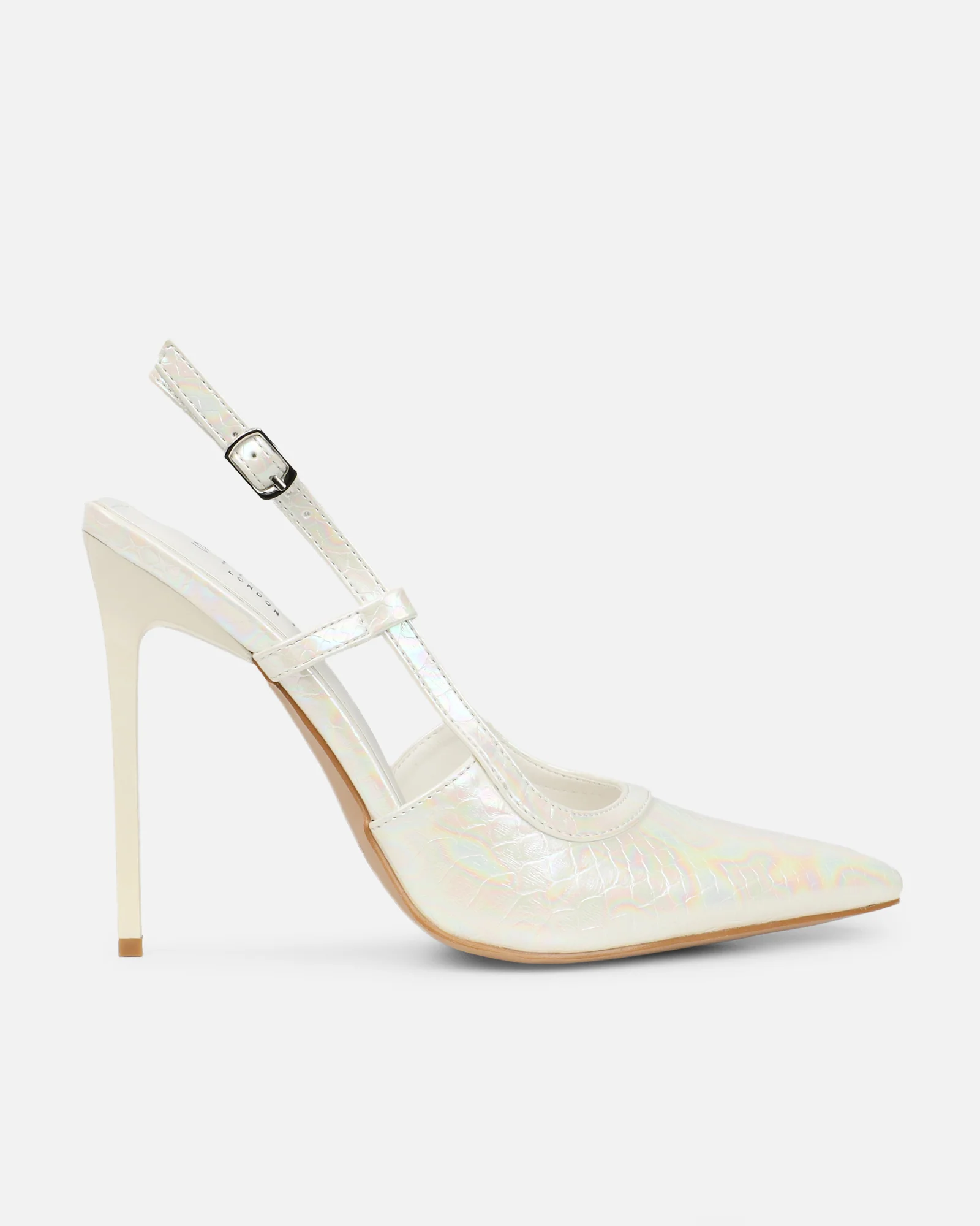 Lalli White Iridescent Snake Effect Courts - Image 2