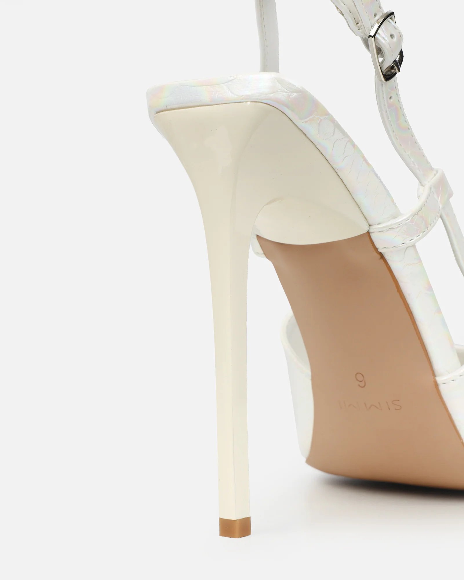 Lalli White Iridescent Snake Effect Courts - Image 3