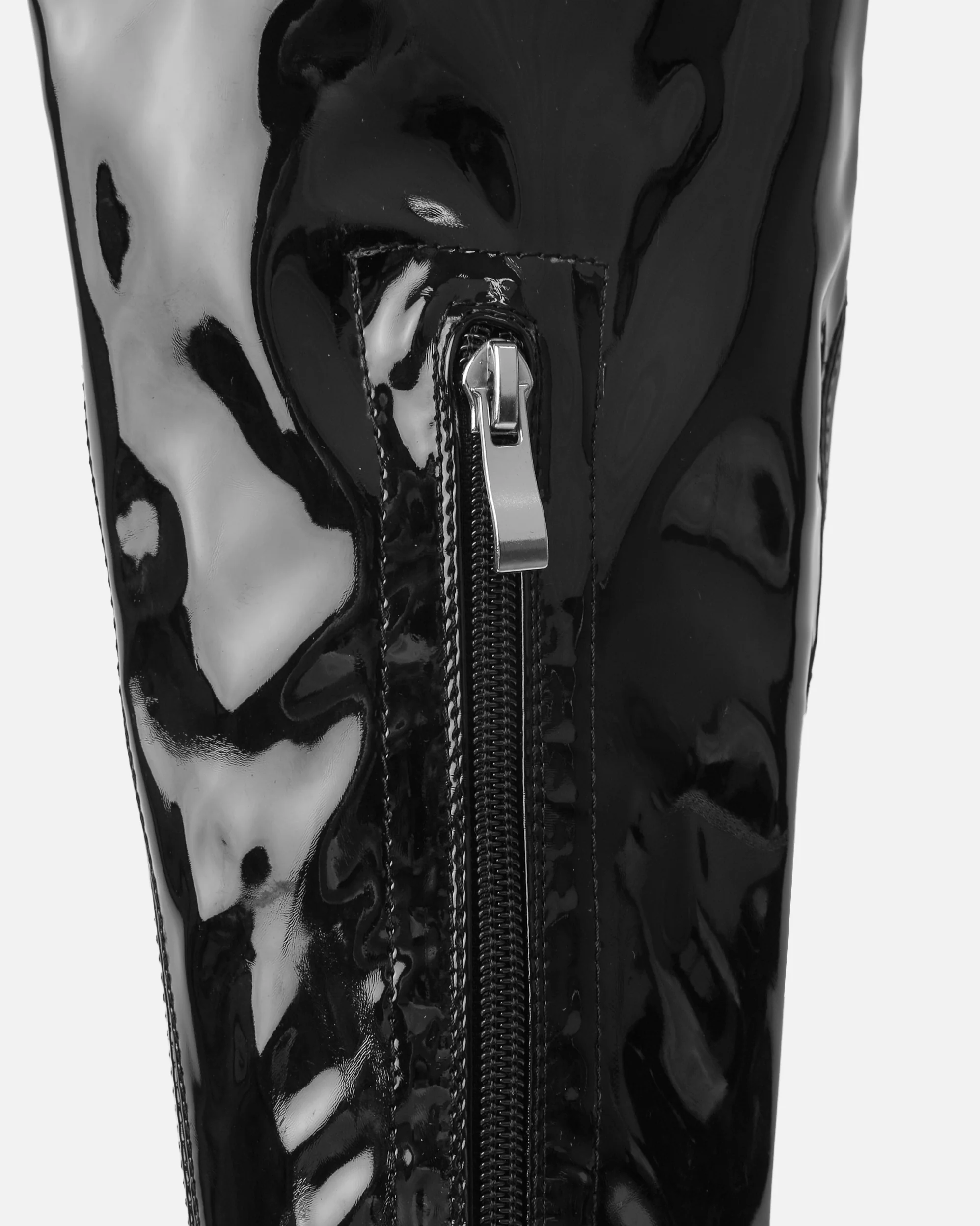 Lancelot Black Patent Mid Heeled Stretch Over The Knee Thigh High Boots - Image 3