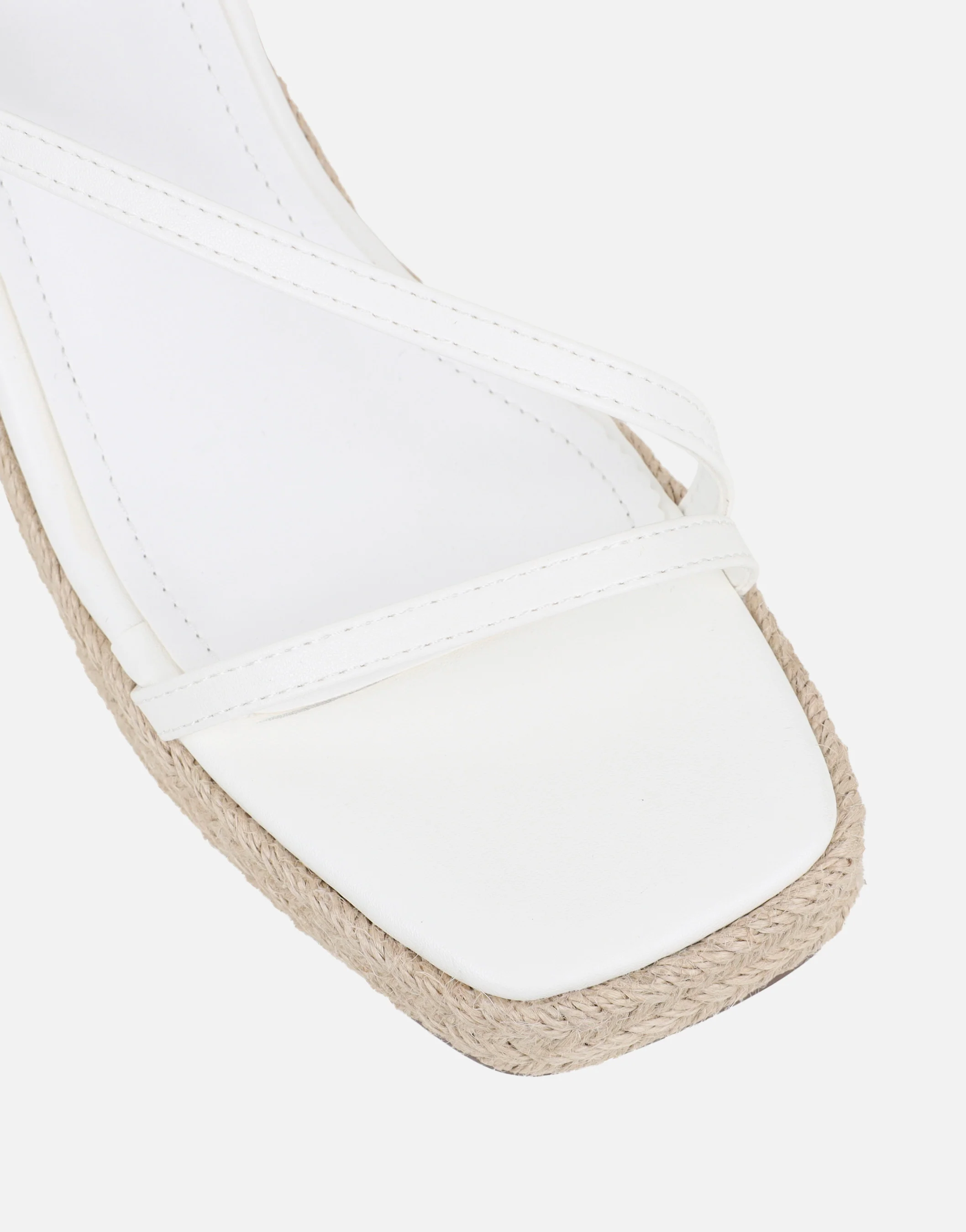 Lara White Wedge Heeled Sandals - Image 4