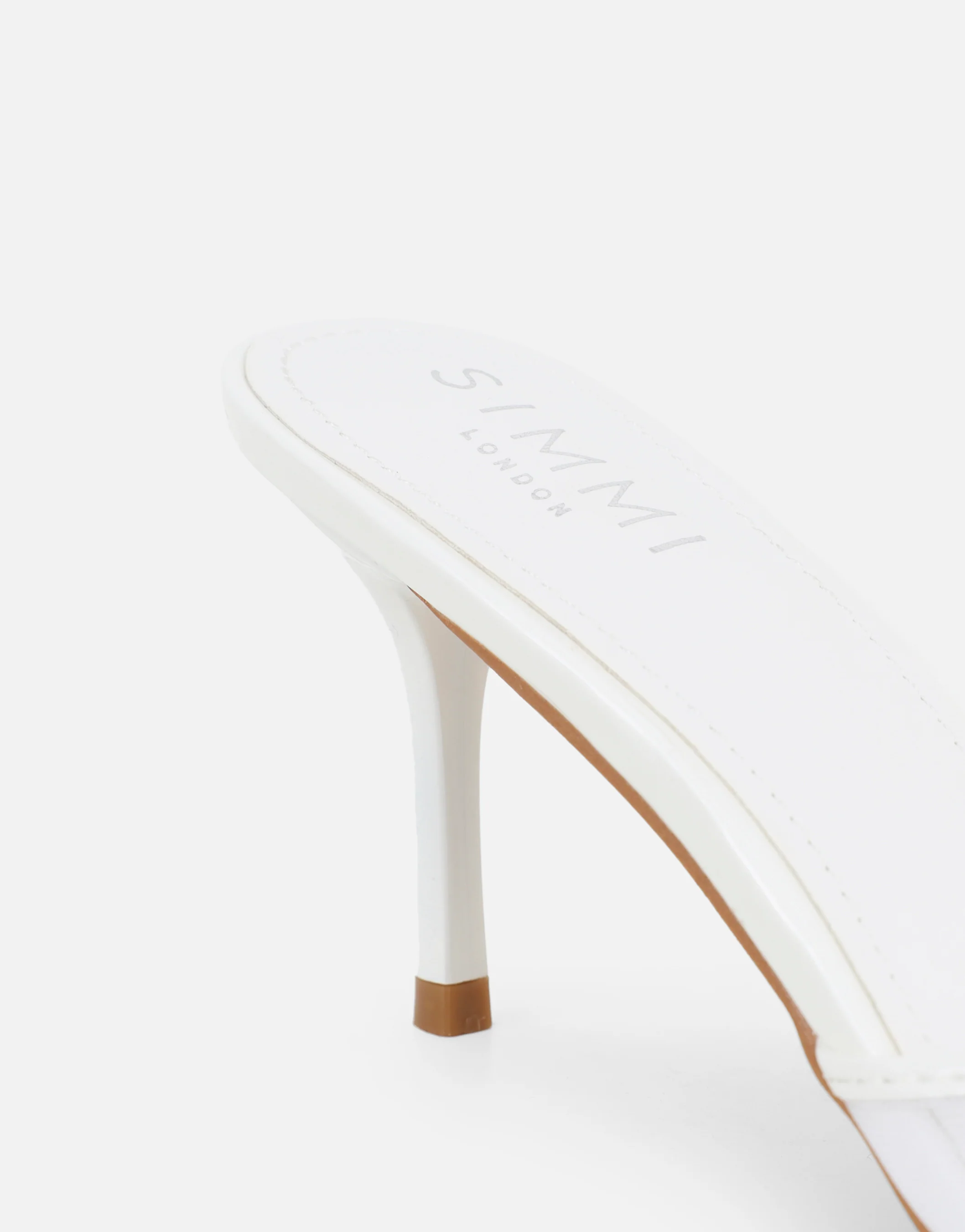 Lauri White Mesh Peep Toe Heeled Sandals - Image 3