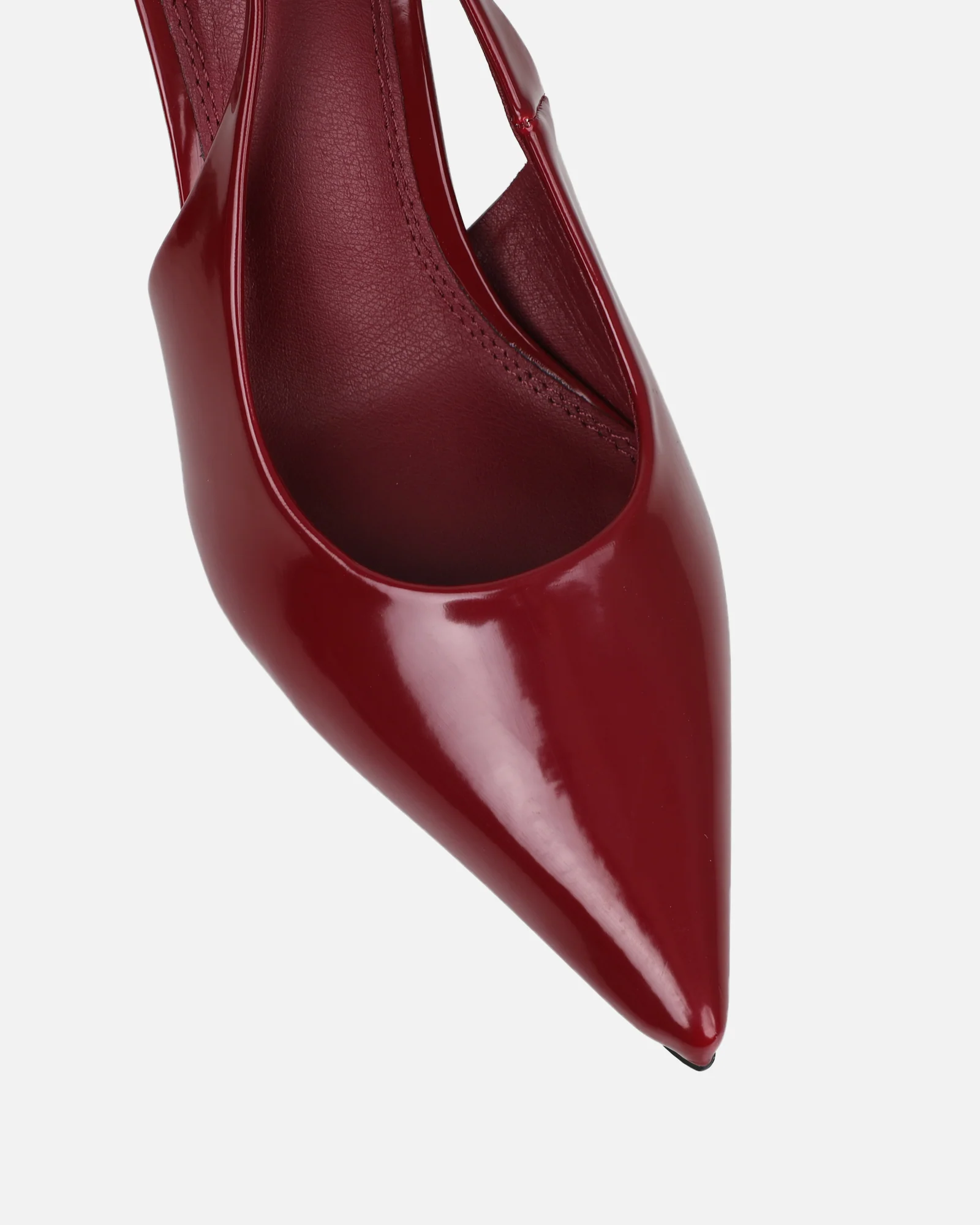 Liorra Dark Red Patent Sling Back Court Shoes - Image 4