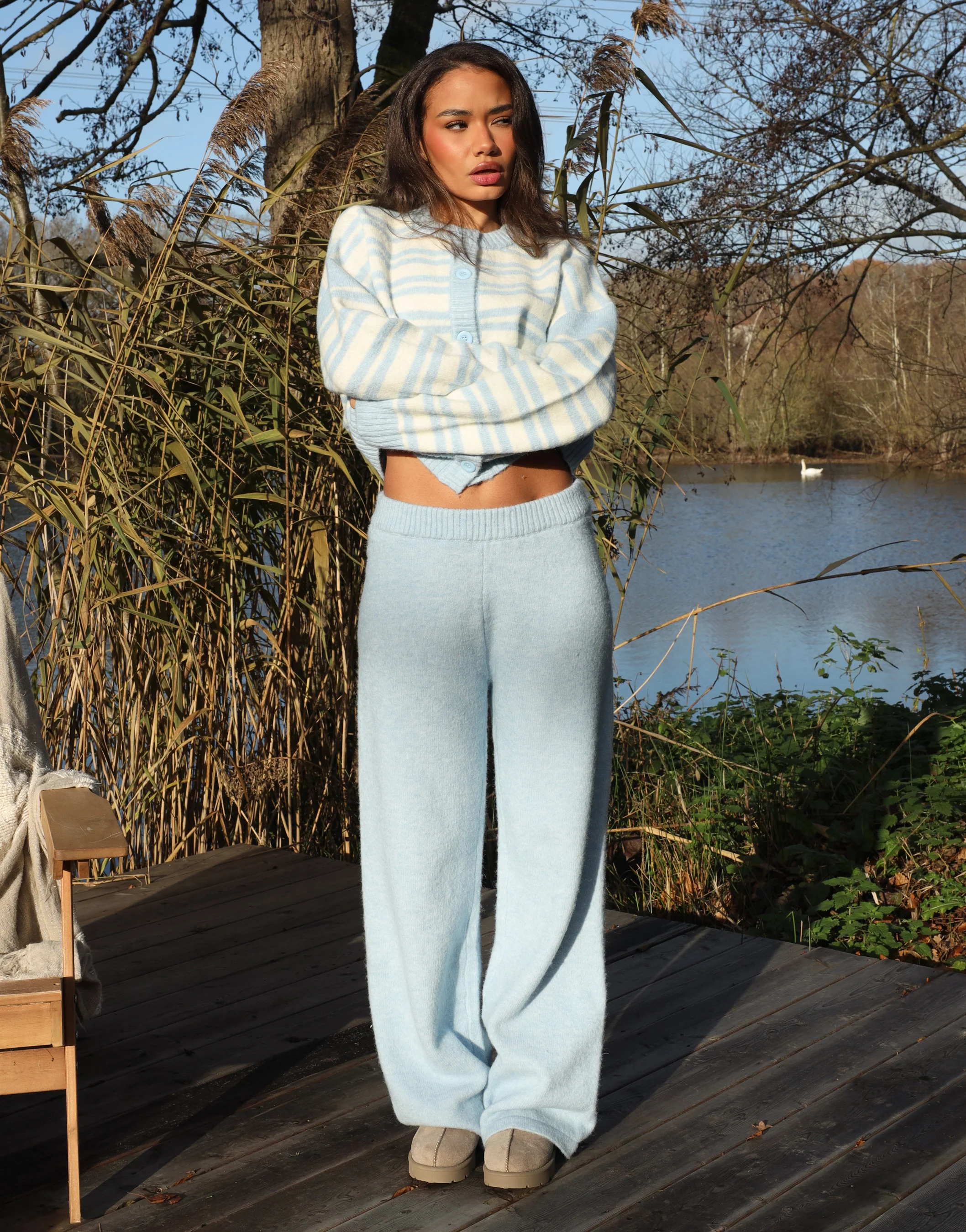 Luci Simmi Studios Knitted Trousers In Blue - Image 2