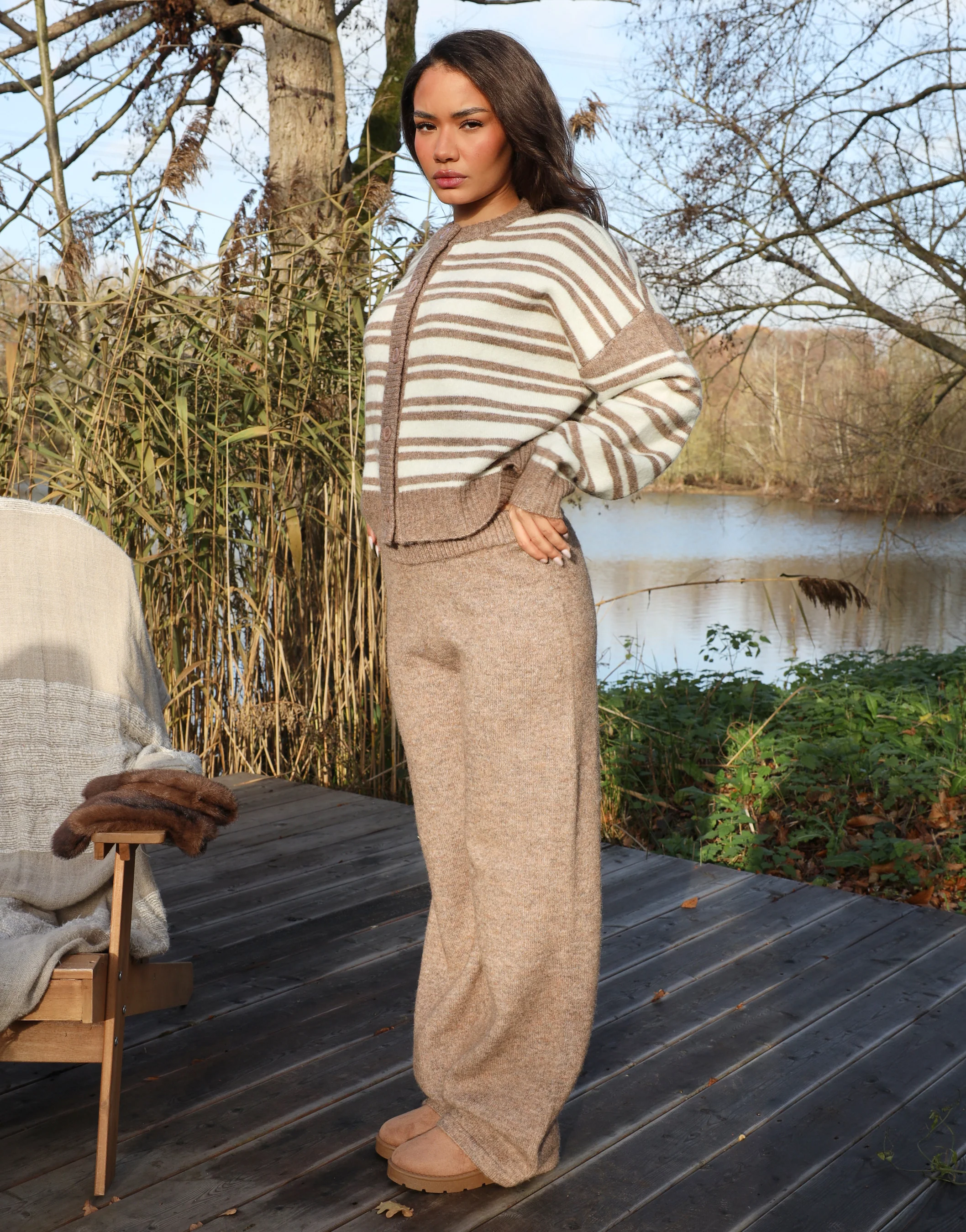 Luci Simmi Studios Knitted Trousers In Brown - Image 2