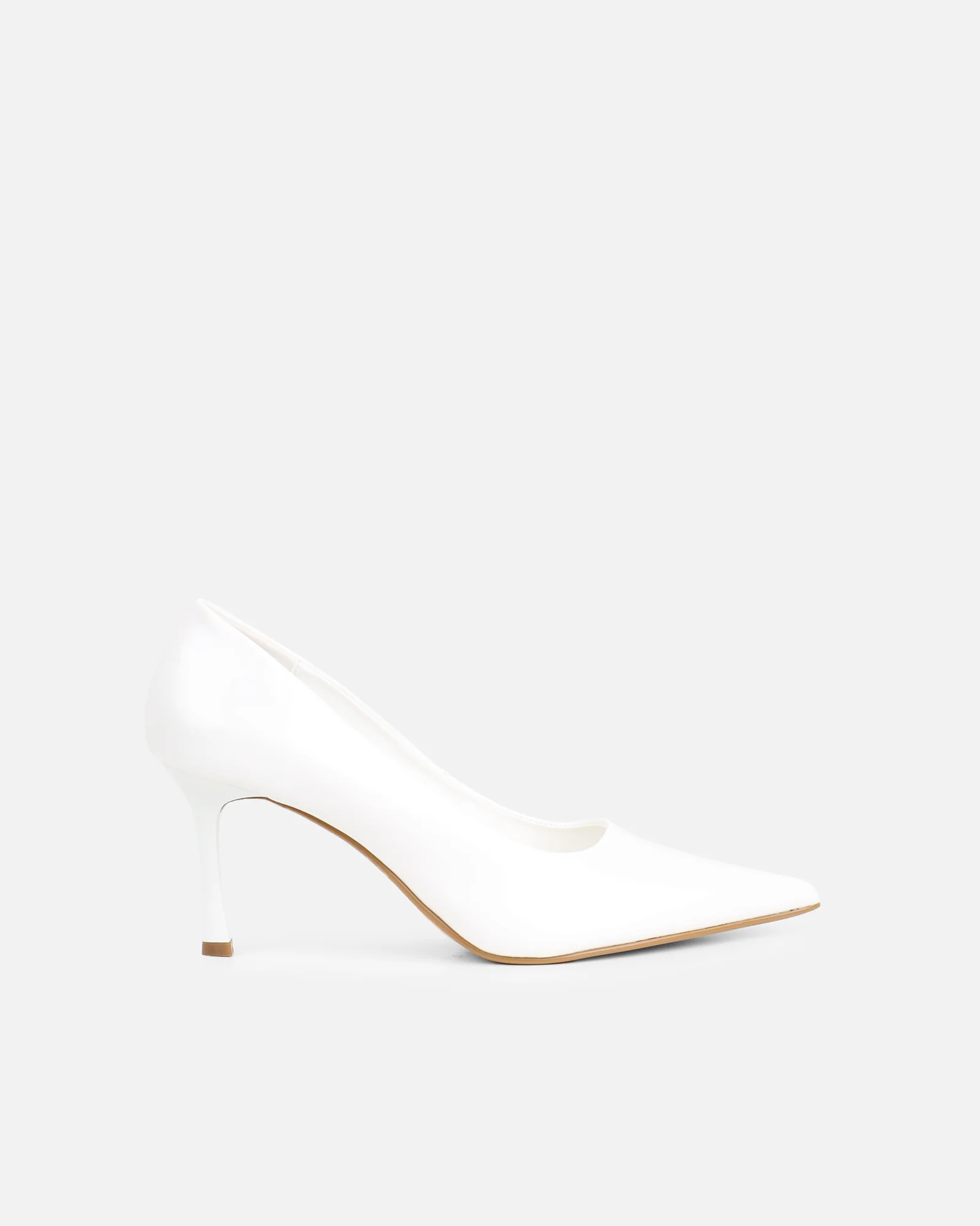 Luka White Low Heeled Court Shoes - Image 2
