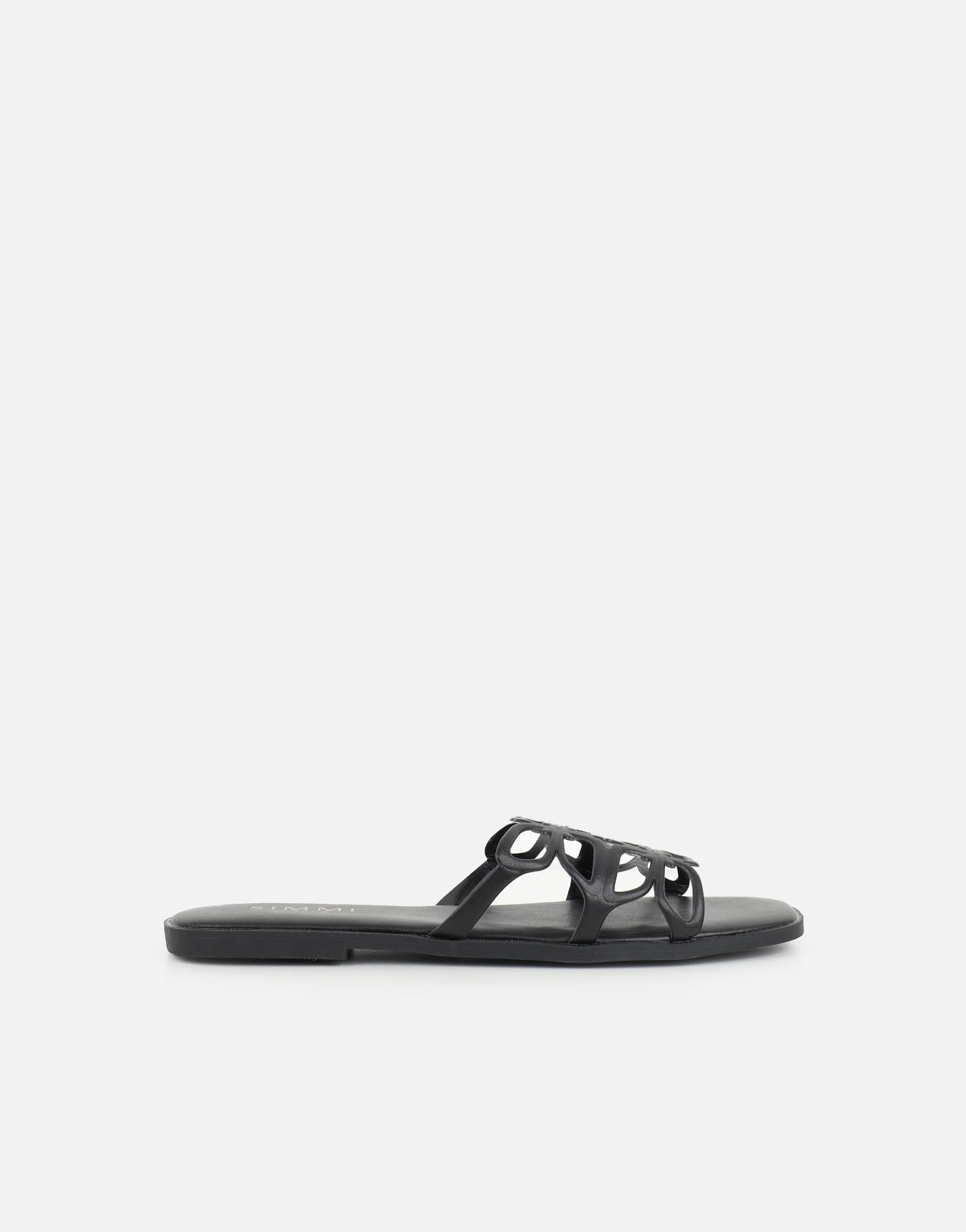 Lumi Black Slip On Flat Sandals - Image 2