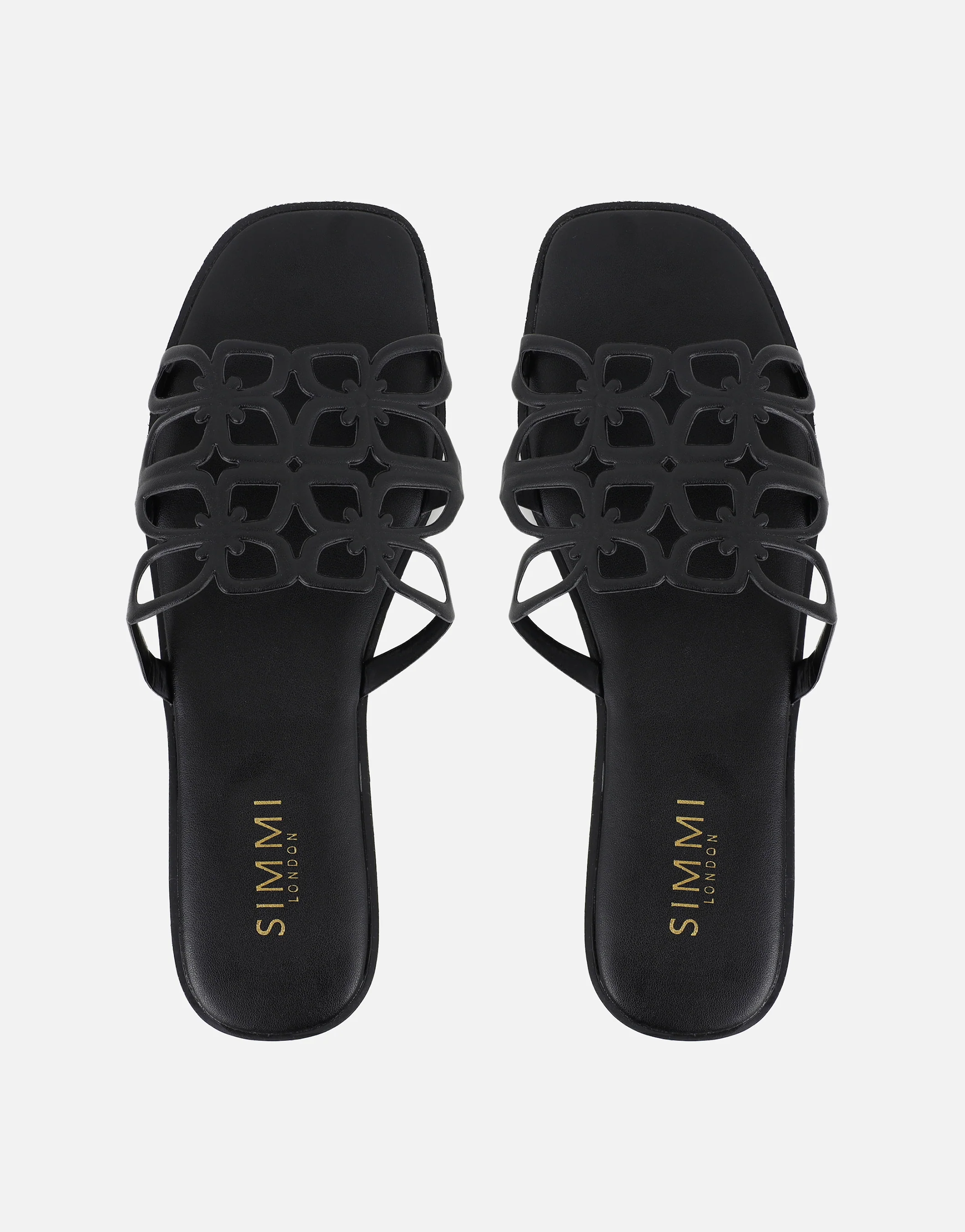 Lumi Black Slip On Flat Sandals - Image 3