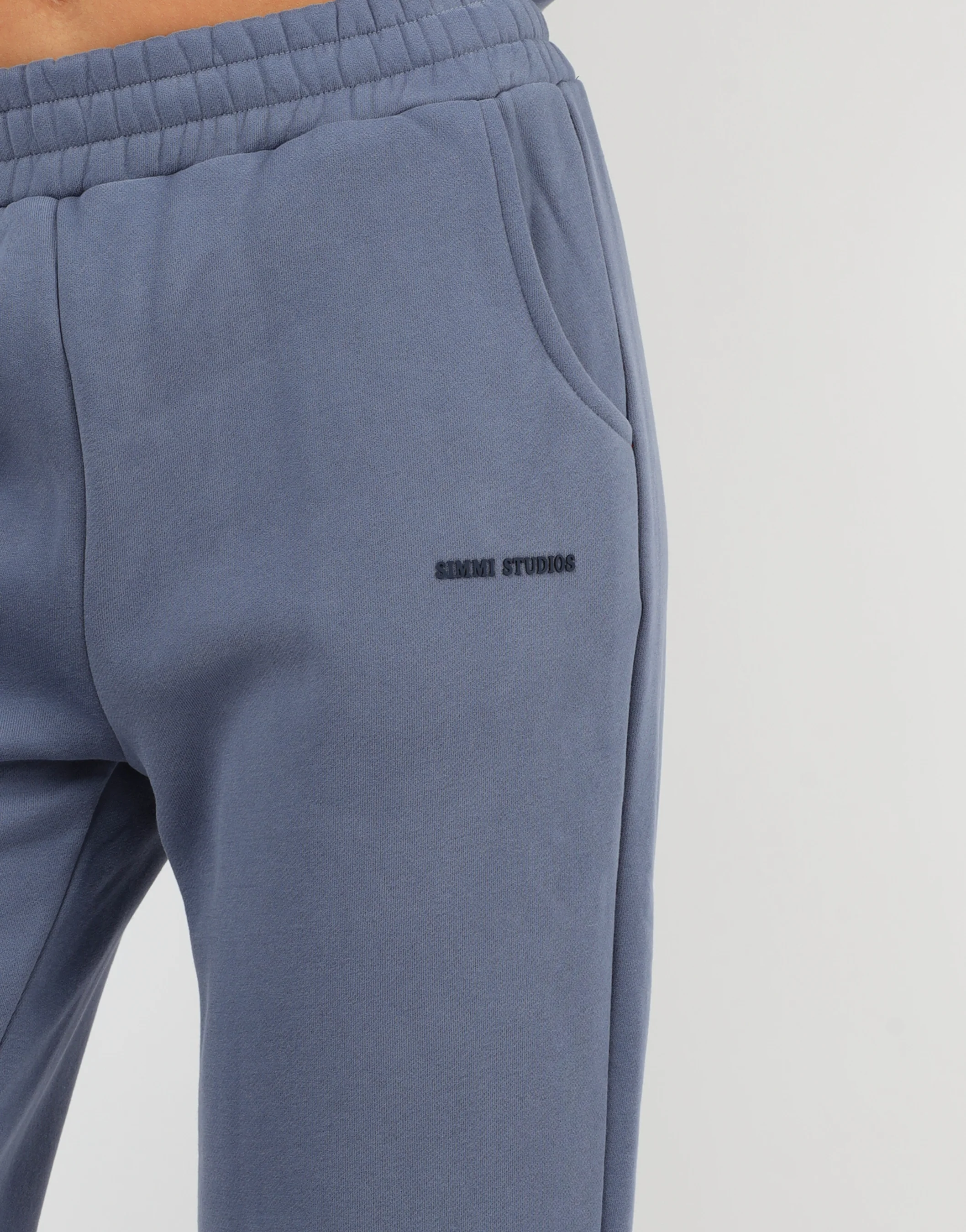 Maddie Simmi Studios Essentials Flared Joggers in Blue - Image 4