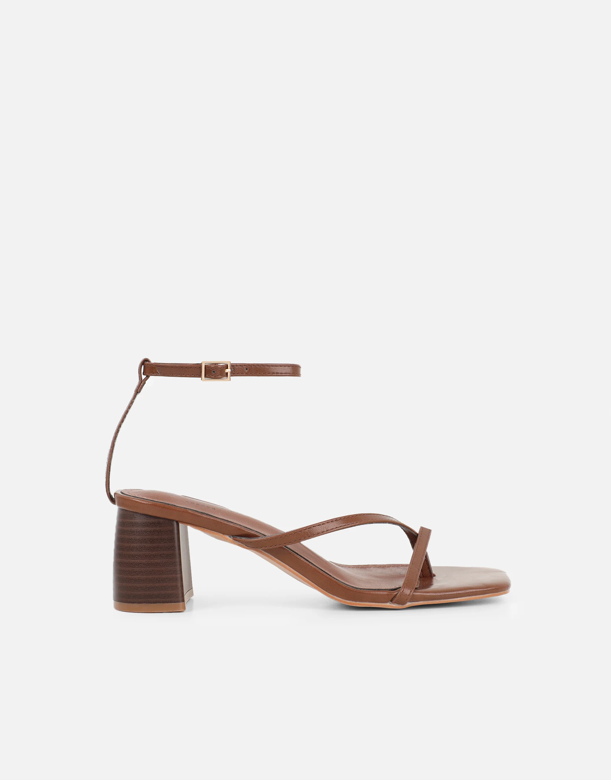 Mandy Tan Toe Post Block Heeled Sandals - Image 2