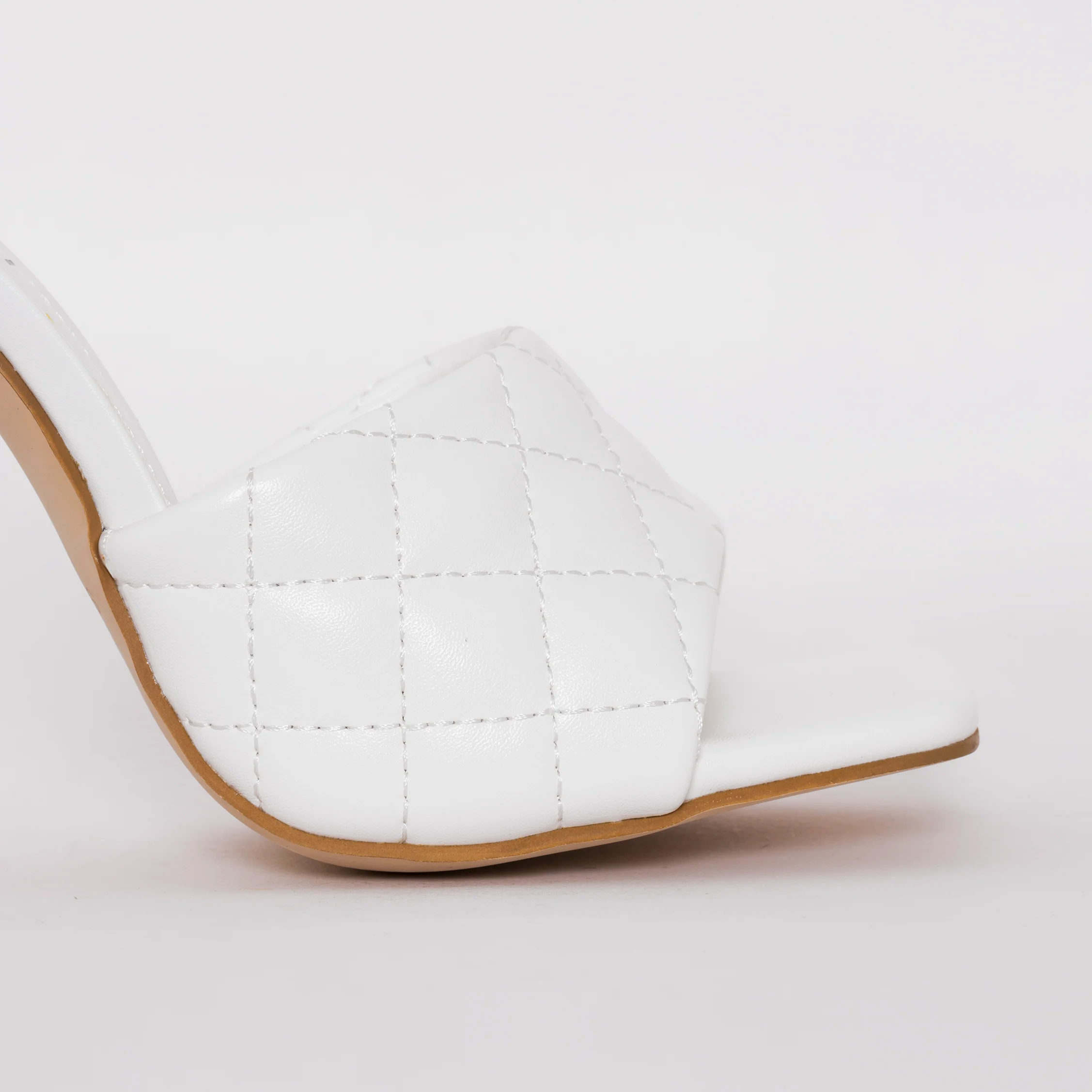 Marian White Quilted Mule Heels - Image 2