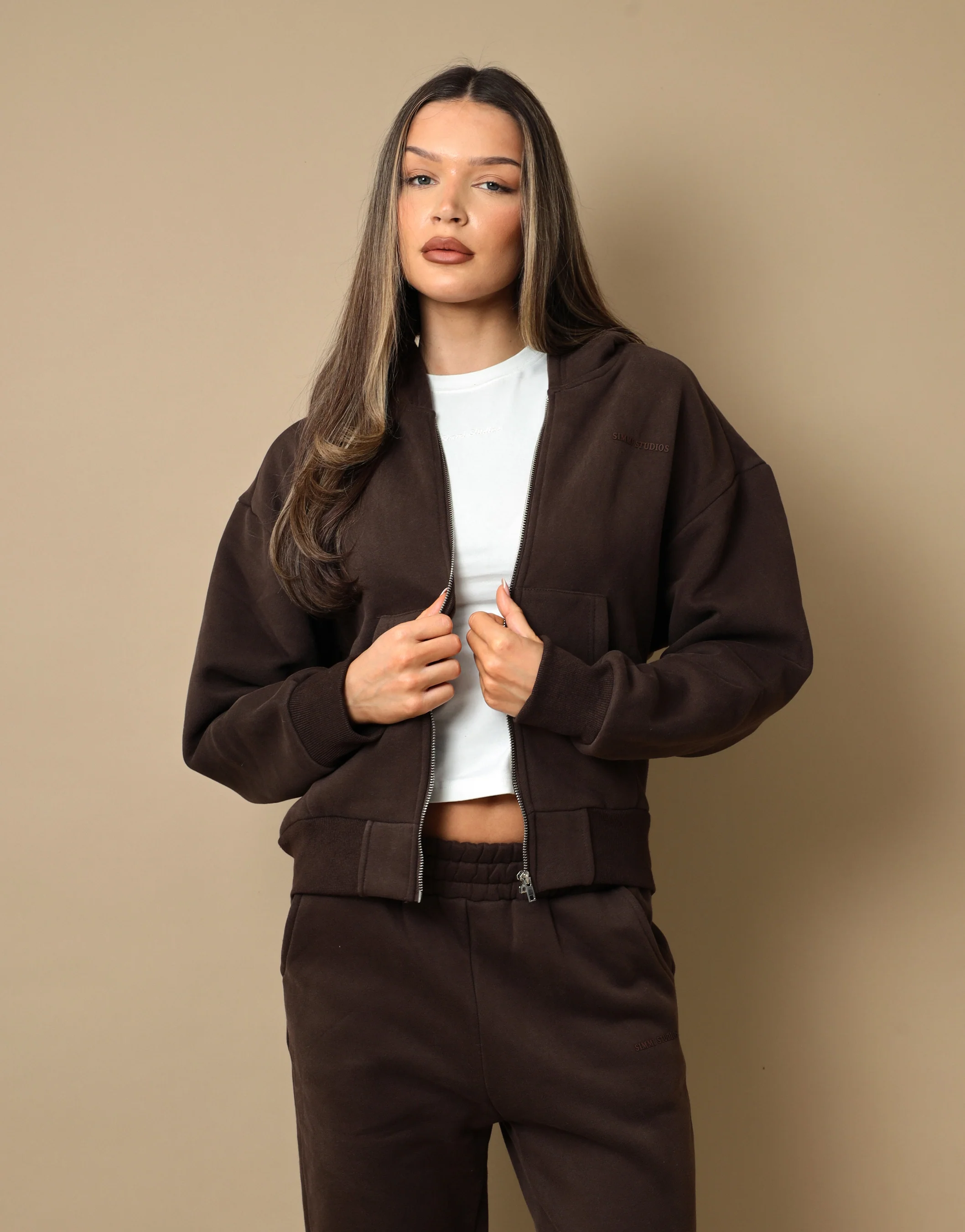 Maui Simmi Studios Essentials Zip Hoodie In Light  Brown - Image 6